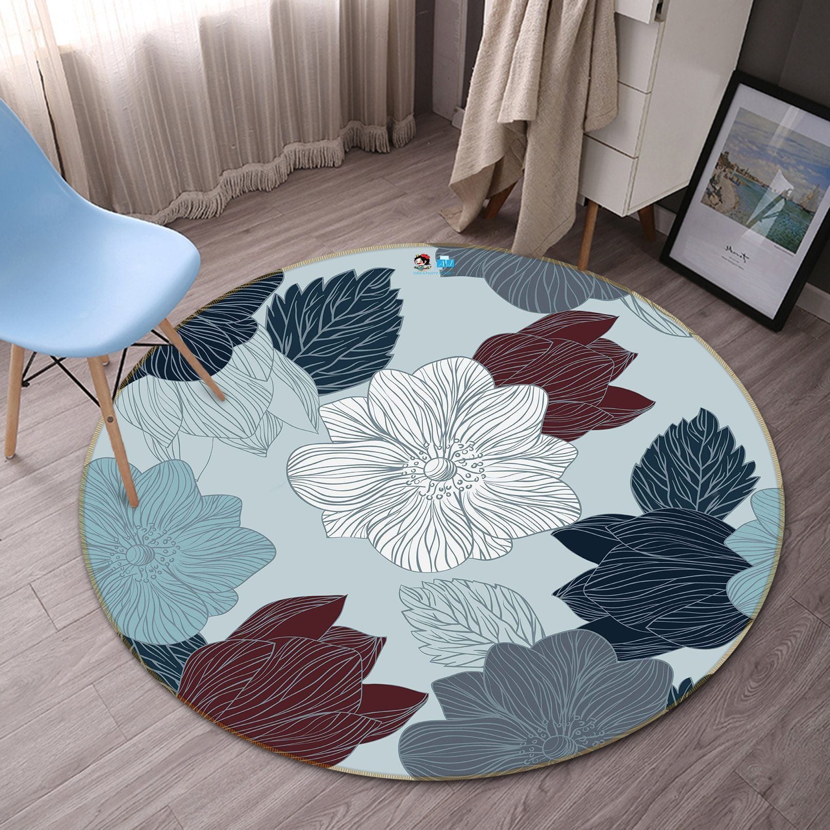 3D Painting Flower 289 Round Non Slip Rug Mat Mat AJ Creativity Home 