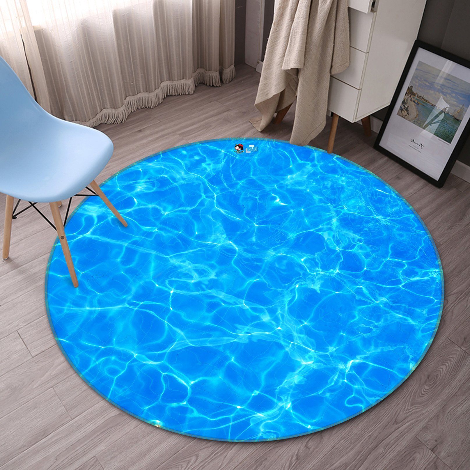 3D Water Wave 037 Round Non Slip Rug Mat Mat AJ Creativity Home 