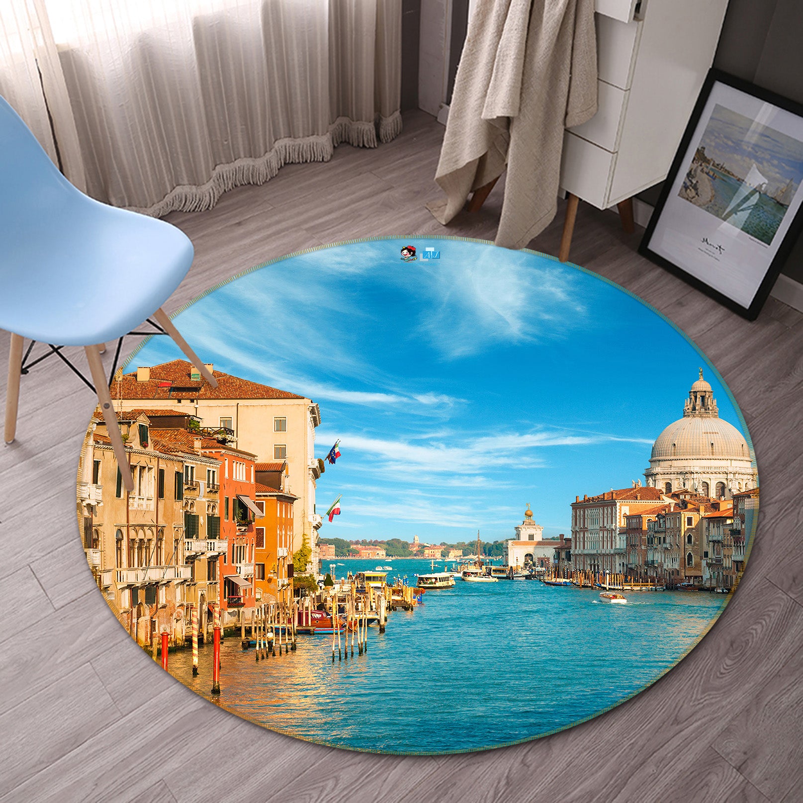 3D Floating House 81141 Round Non Slip Rug Mat
