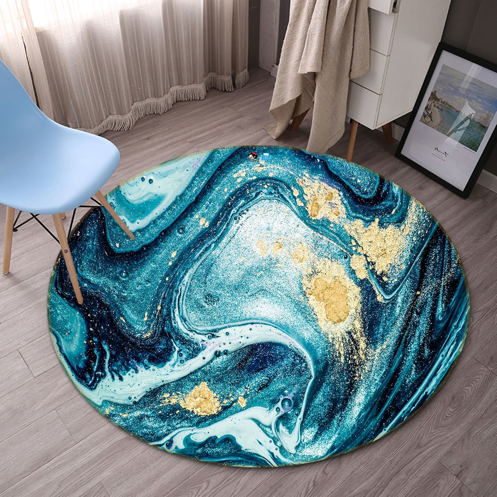 3D Nordic Style 6528 Round Non Slip Rug Mat Mat AJ Creativity Home 