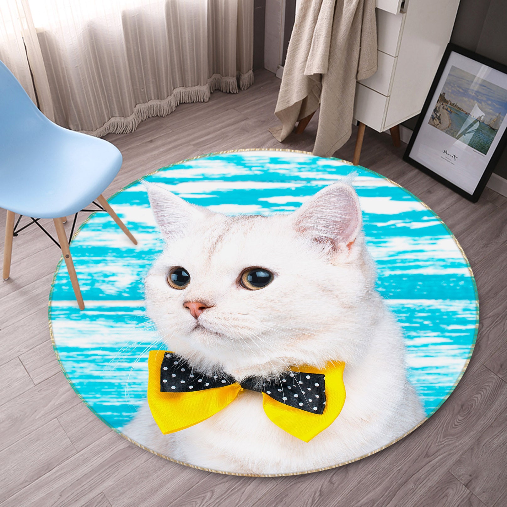3D Cat 29065 Round Non Slip Rug Mat