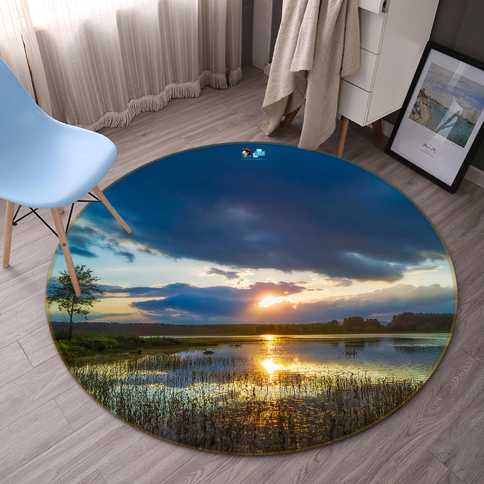 3D Lake 85116 Jerry LoFaro Rug Round Non Slip Rug Mat