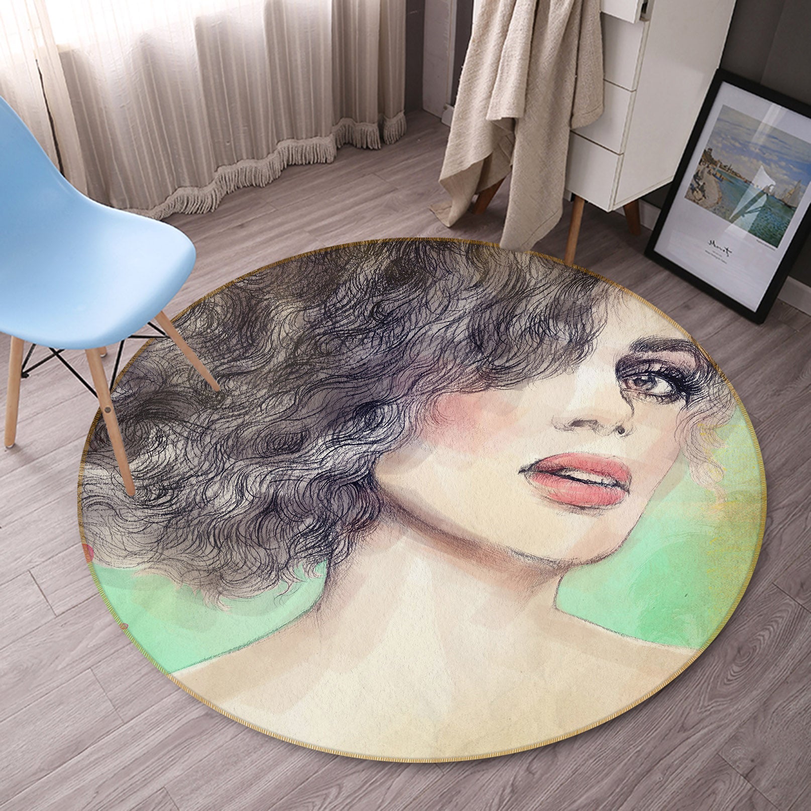 3D Beauty 36213 Round Non Slip Rug Mat