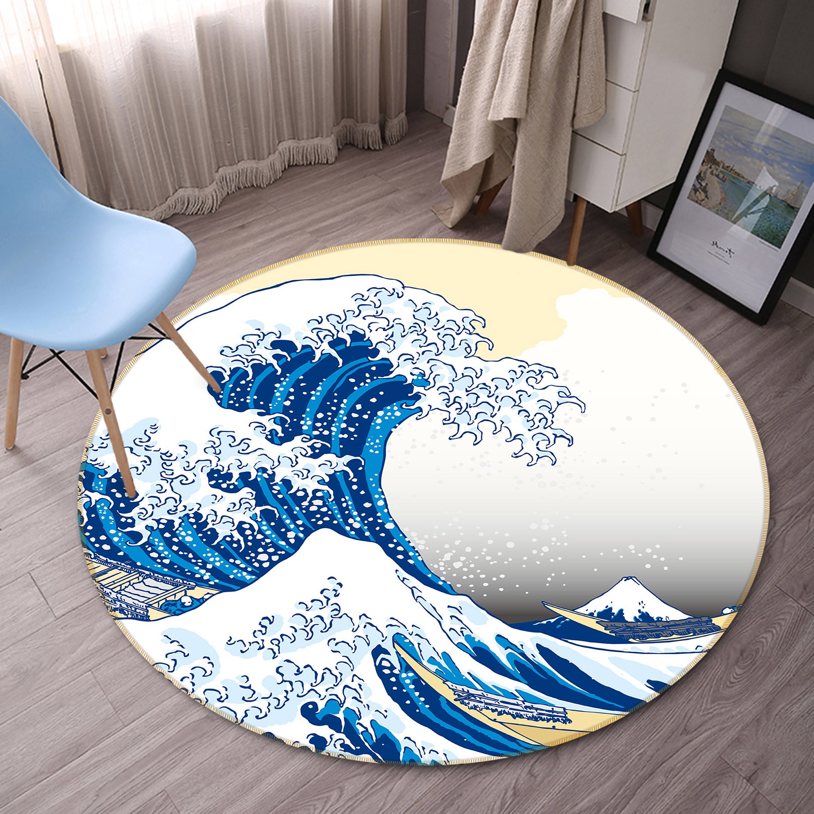 3D Waves 71206 Round Non Slip Rug Mat