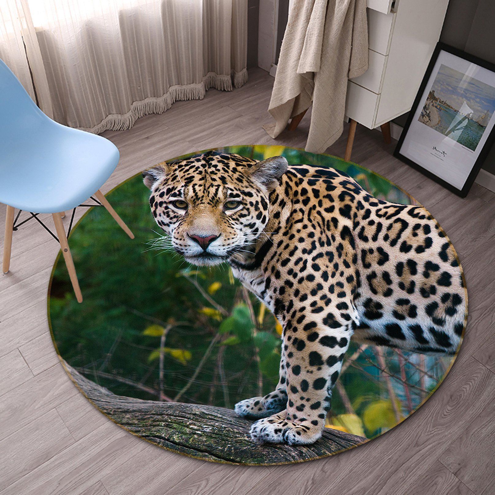 3D Twig Tiger 022 Animal Round Non Slip Rug Mat Mat AJ Creativity Home 