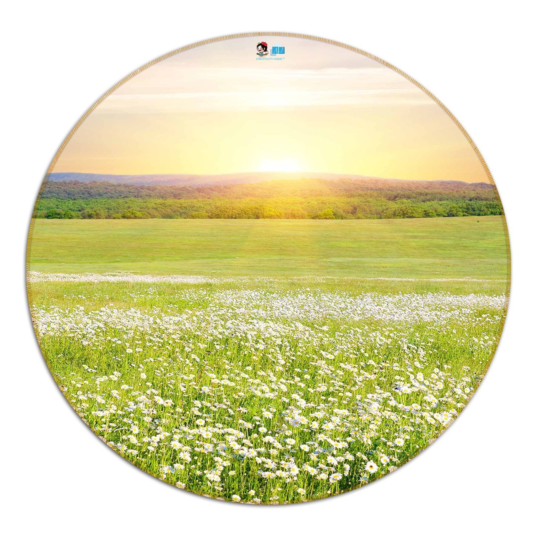 3D Grassland Flowers 124 Round Non Slip Rug Mat Mat AJ Creativity Home 