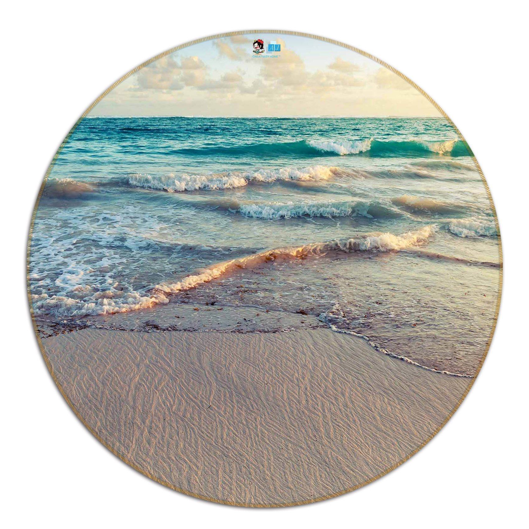3D Peaceful Sea Scenery 81 Round Non Slip Rug Mat Mat AJ Creativity Home 