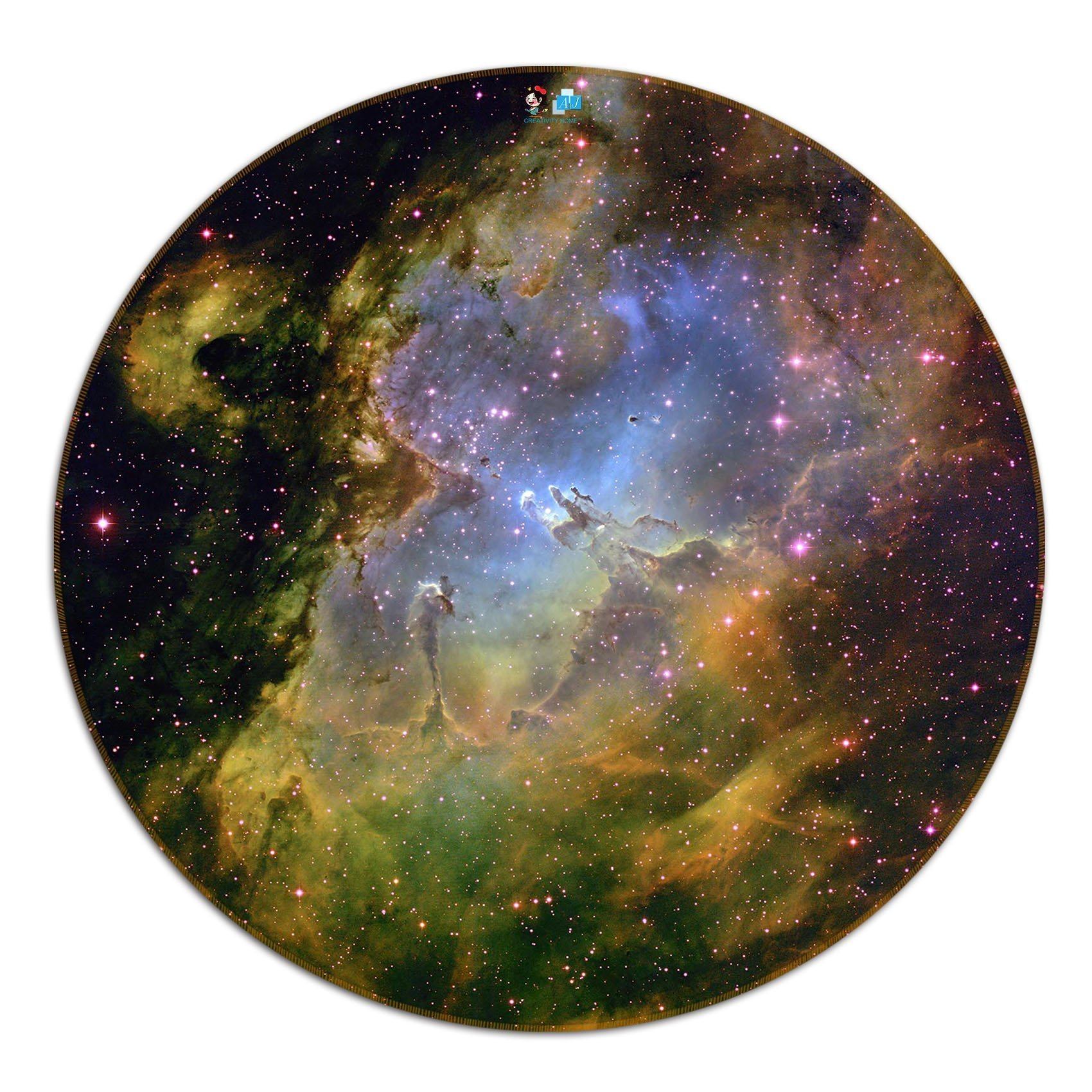 3D Cloudy Nebula 6 Round Non Slip Rug Mat Mat AJ Creativity Home 