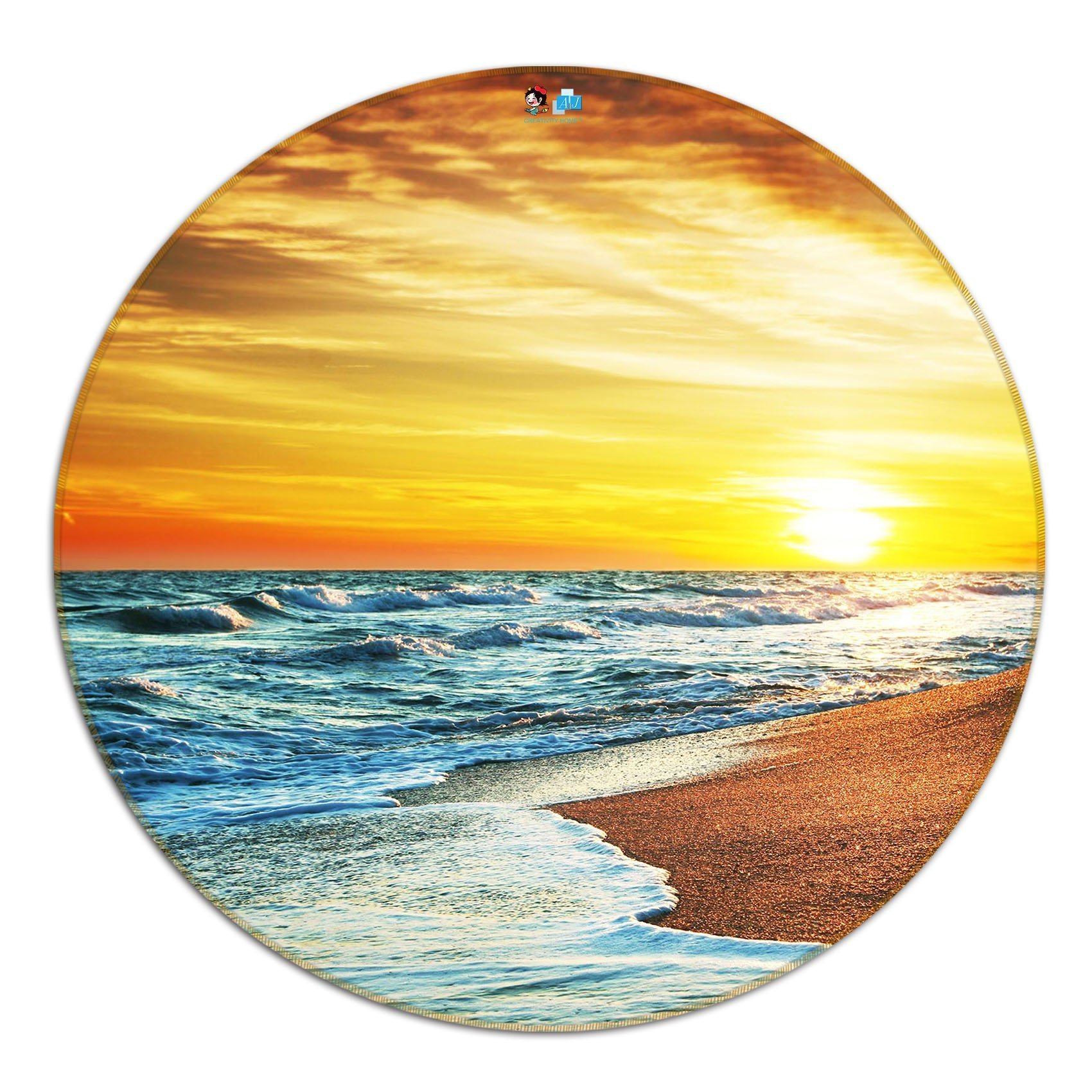 3D Bright Sea 126 Round Non Slip Rug Mat Mat AJ Creativity Home 