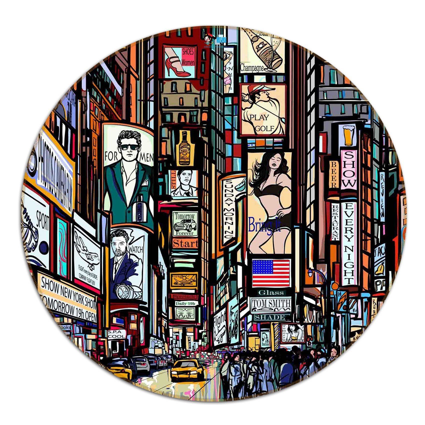 3D Hand-painted City 20 Round Non Slip Rug Mat Mat AJ Creativity Home 