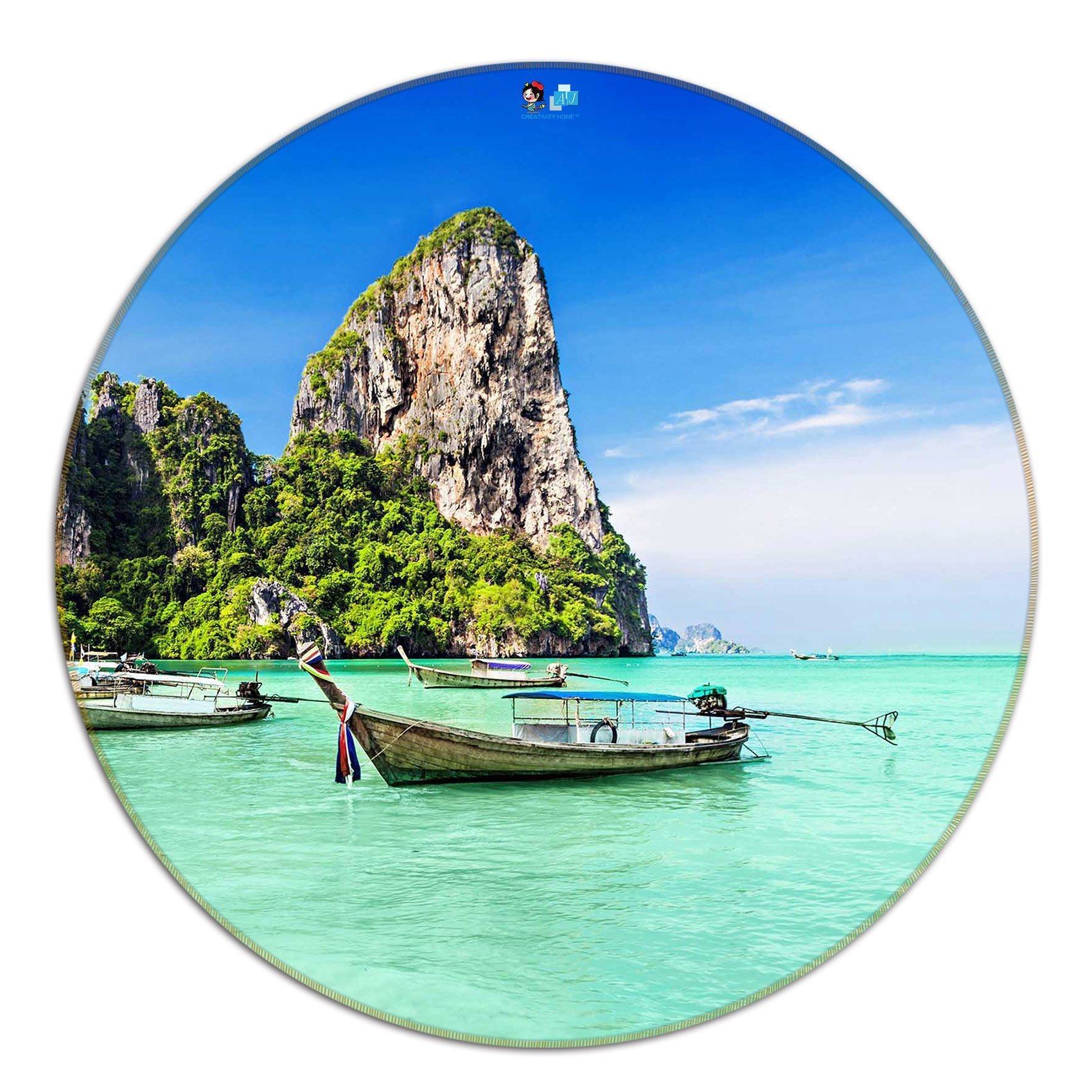 3D Tropical Sea 91 Round Non Slip Rug Mat Mat AJ Creativity Home 