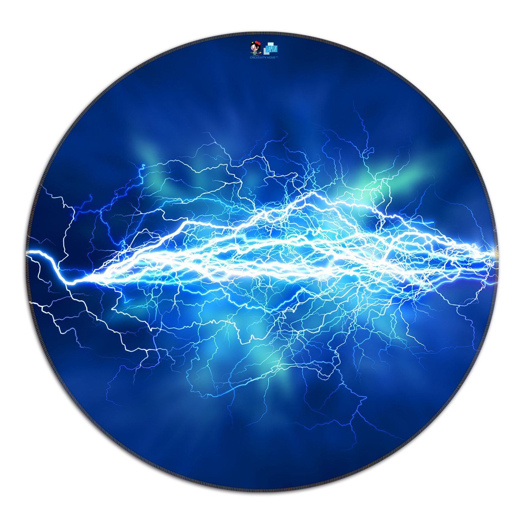 3D Bright Lightning 22 Round Non Slip Rug Mat Mat AJ Creativity Home 