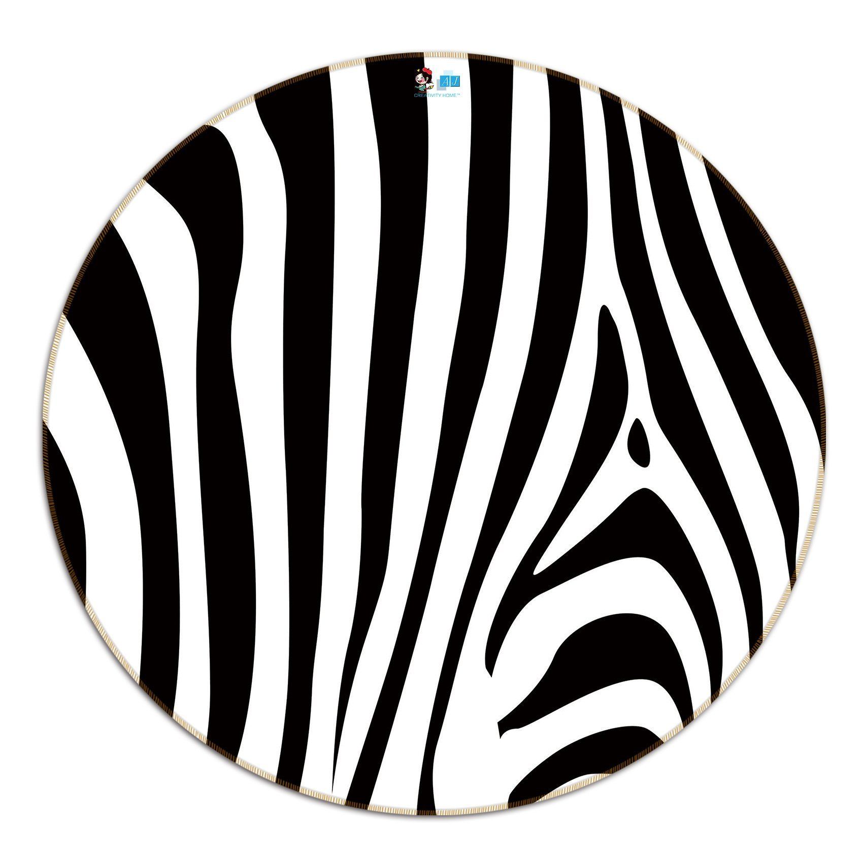 3D Black White Stripes 56 Round Non Slip Rug Mat Mat AJ Creativity Home 