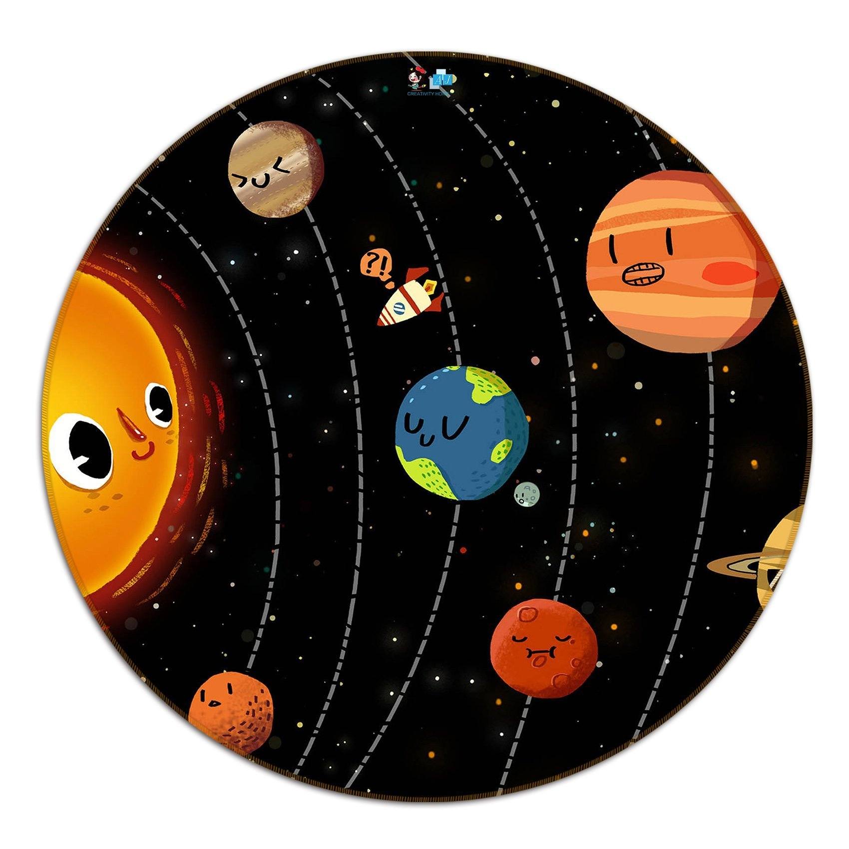 3D Lovely Planets 69 Round Non Slip Rug Mat Mat AJ Creativity Home 