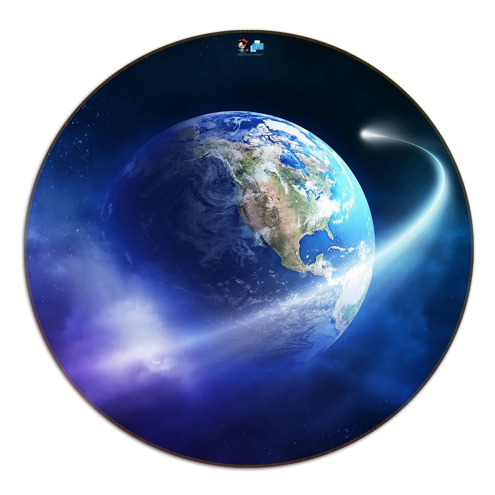 3D Magic Earth 52 Round Non Slip Rug Mat Mat AJ Creativity Home 