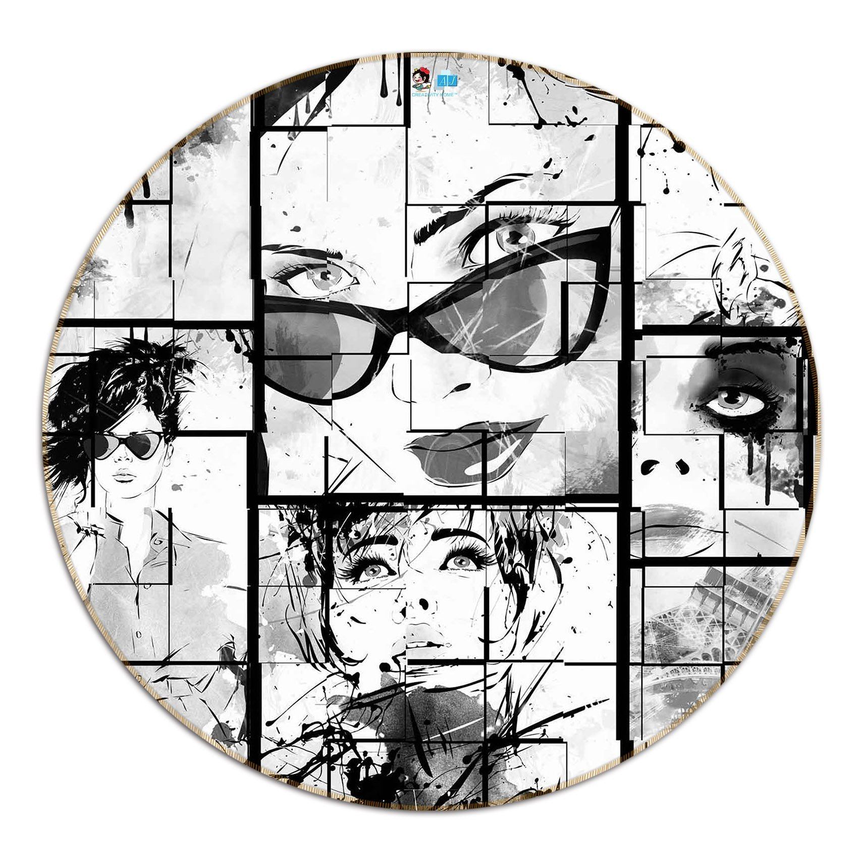 3D Graffiti Fashion Girls 73 Round Non Slip Rug Mat Mat AJ Creativity Home 