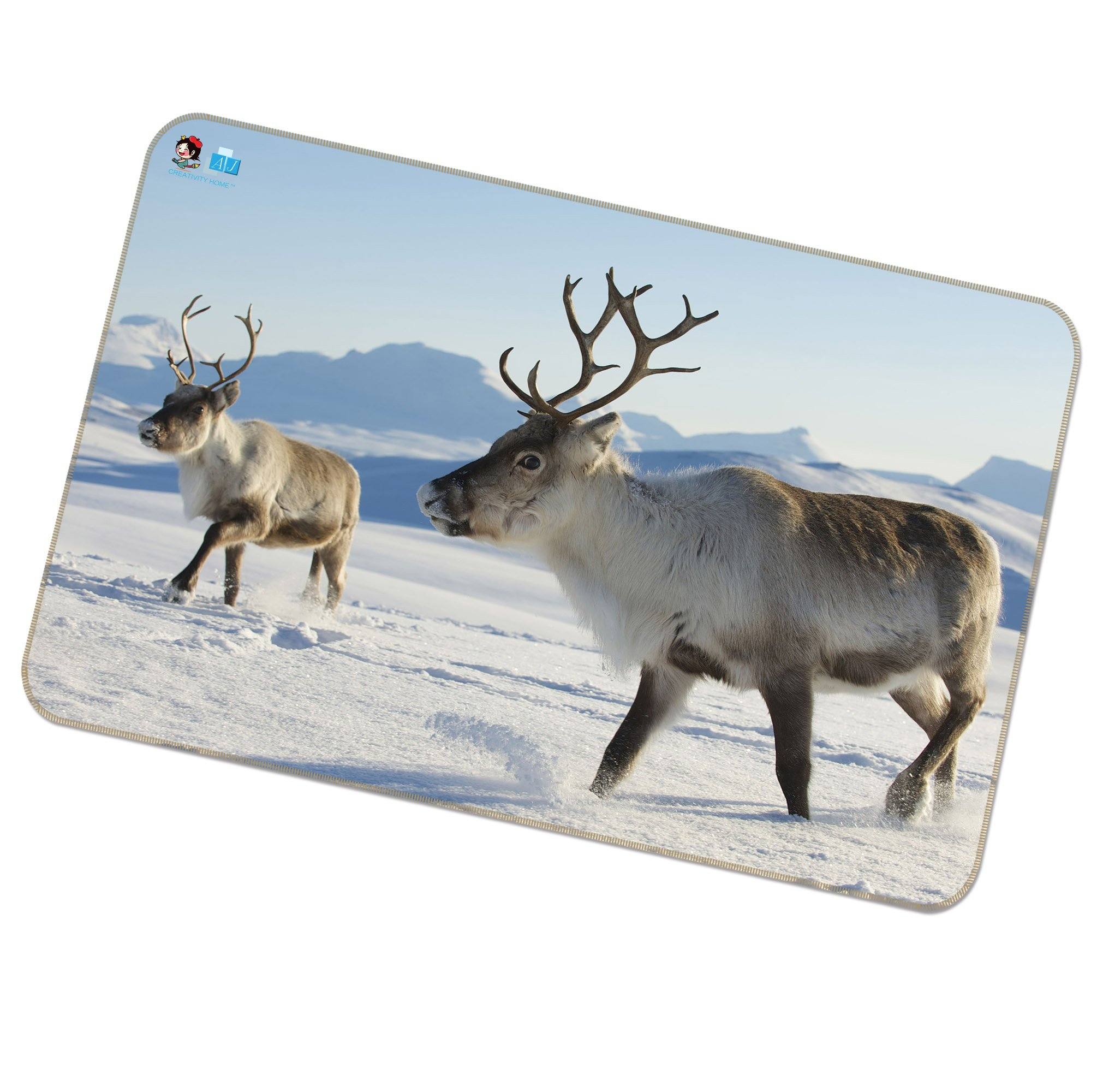 3D Snow Cow 365 Non Slip Rug Mat Mat AJ Creativity Home 