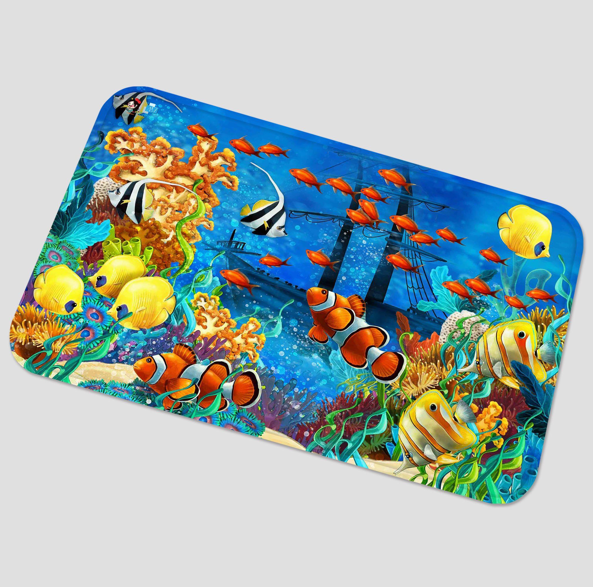 3D Colorful Ocean Boat 39 Non Slip Rug Mat Mat AJ Creativity Home 