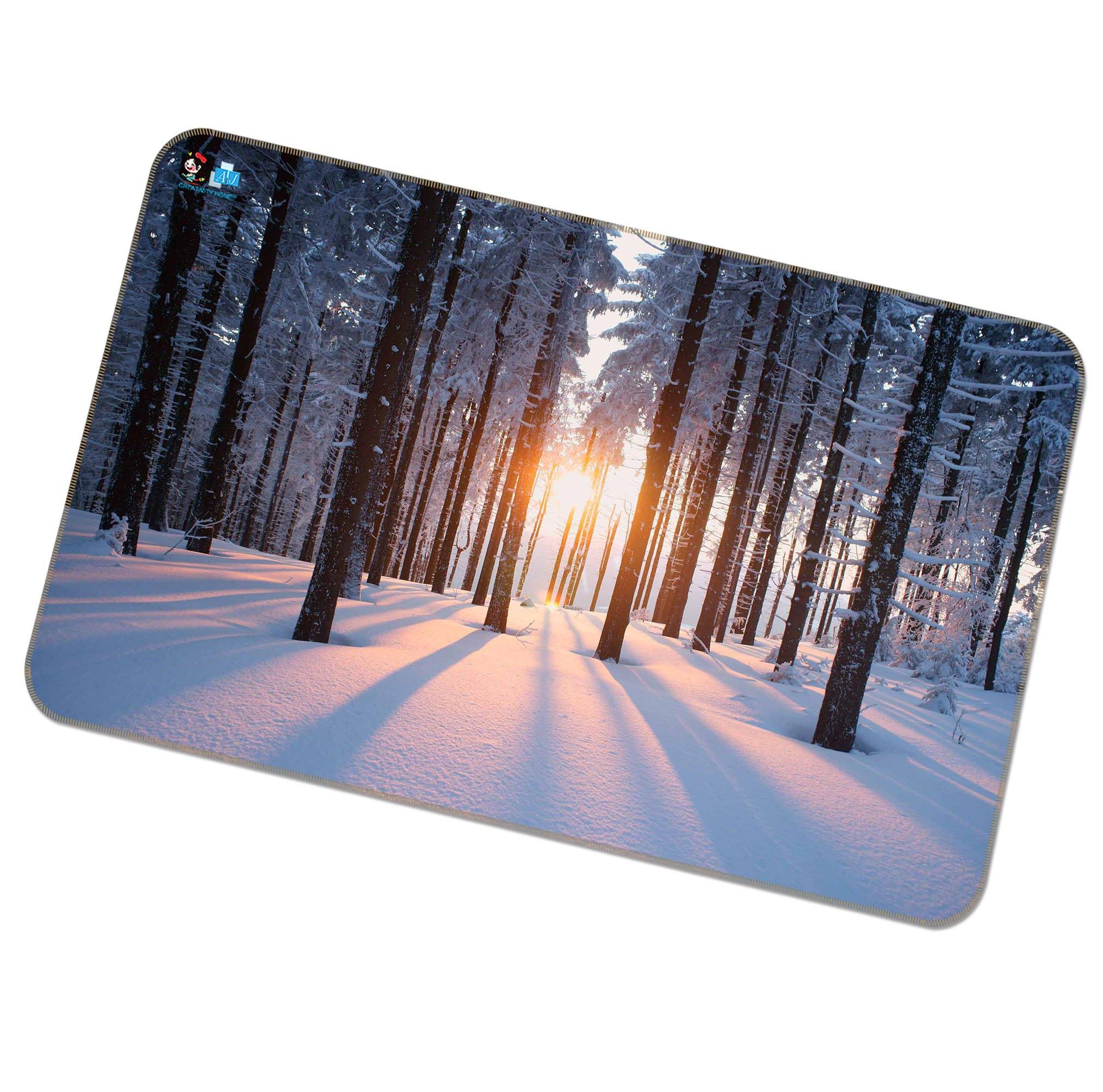 3D Snow Forest Sunshine 146 Non Slip Rug Mat Mat AJ Creativity Home 