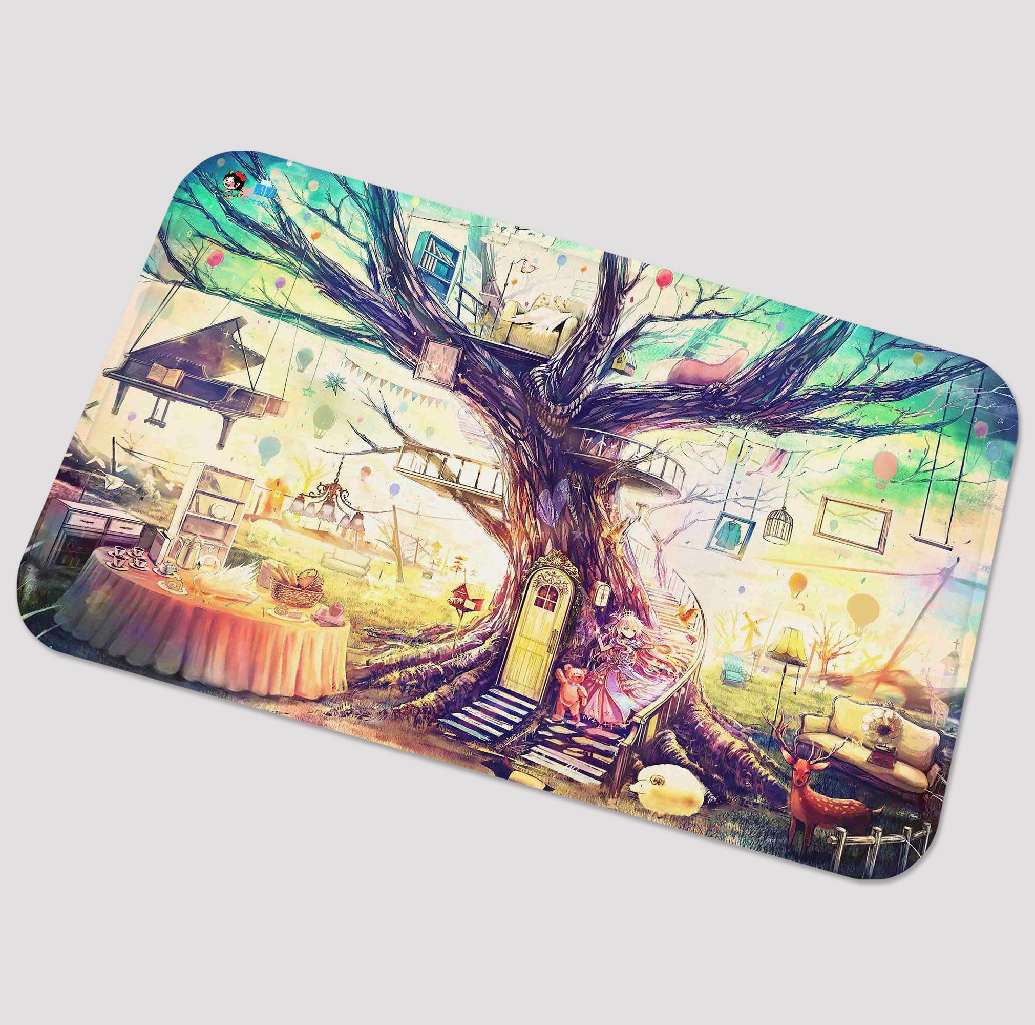3D Lovely Tree House 14 Non Slip Rug Mat Mat AJ Creativity Home 