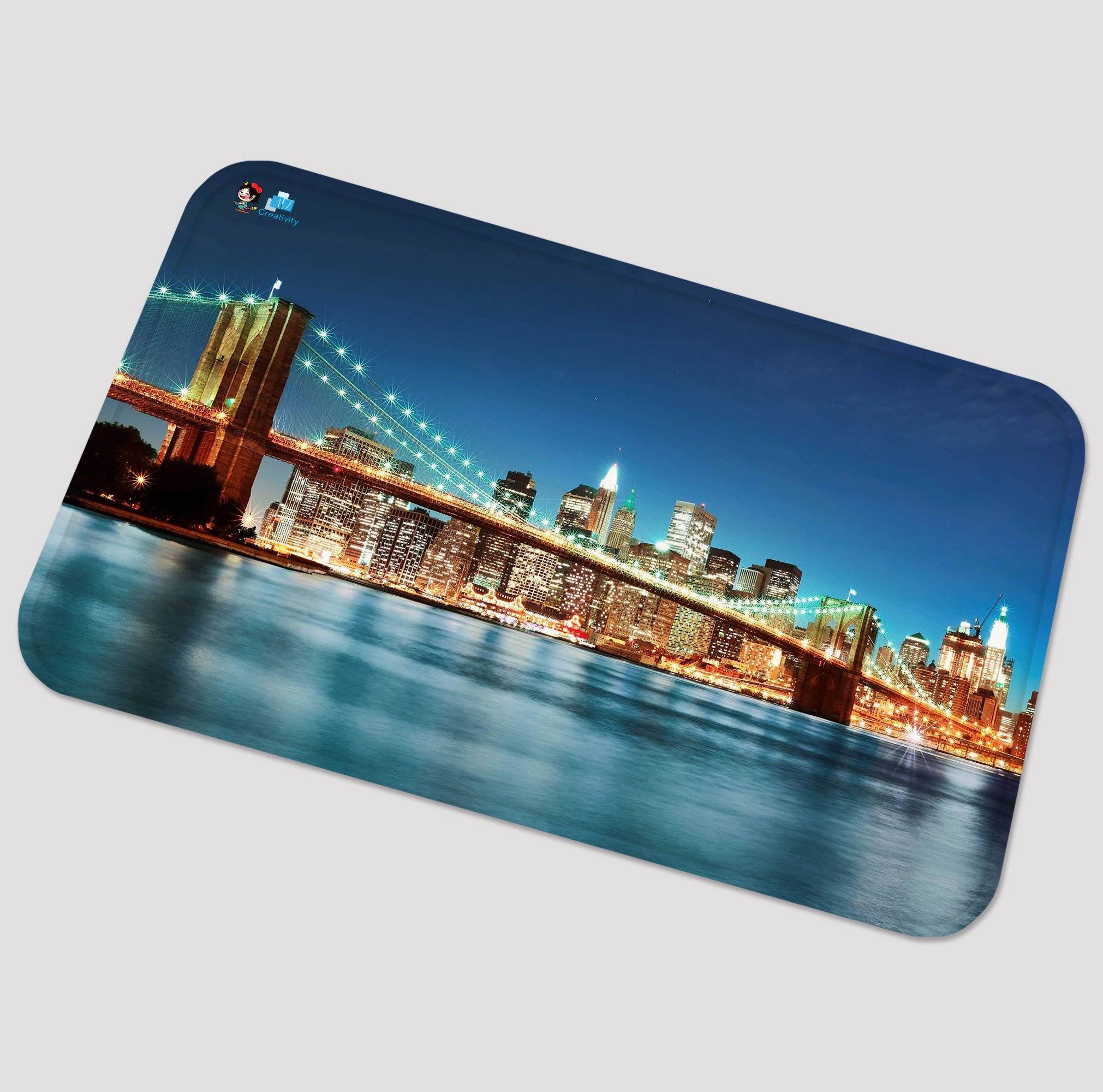3D New York Bridge 25 Non Slip Rug Mat Mat AJ Creativity Home 