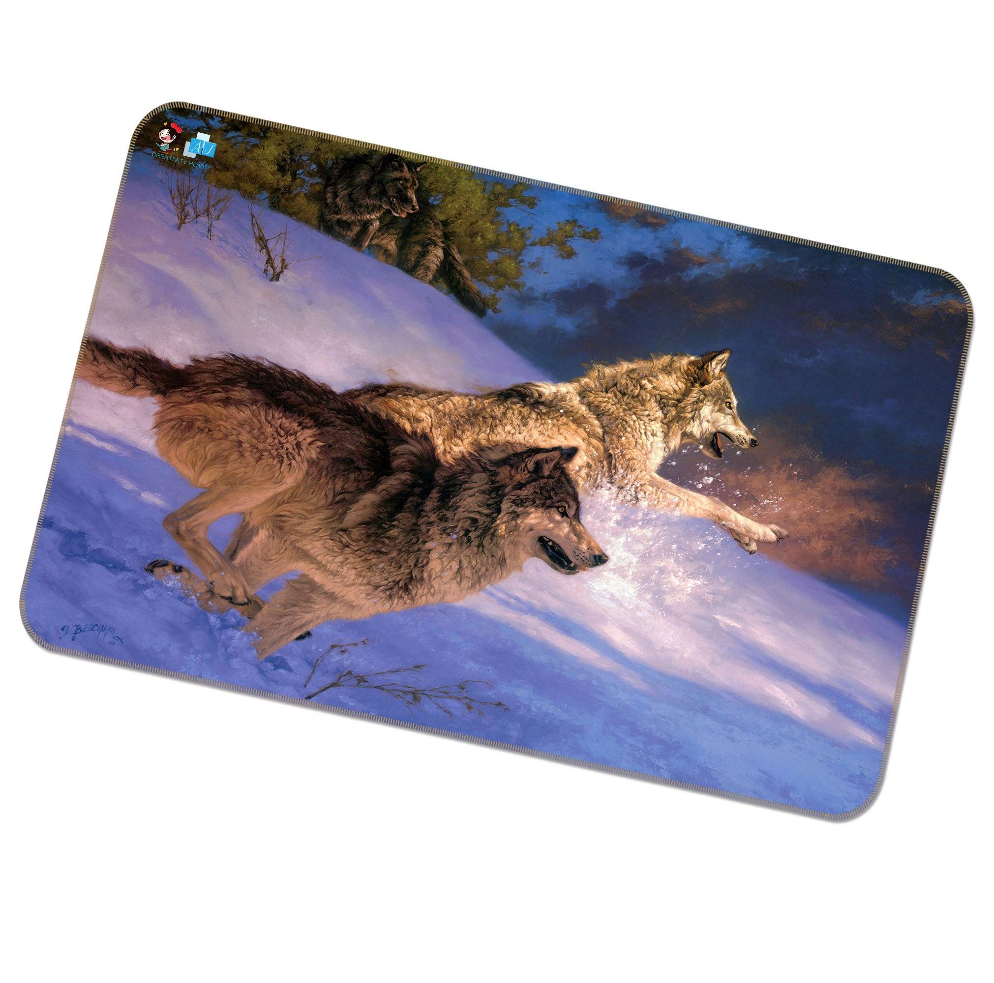 3D Wolf Snow 358 Non Slip Rug Mat Mat AJ Creativity Home 