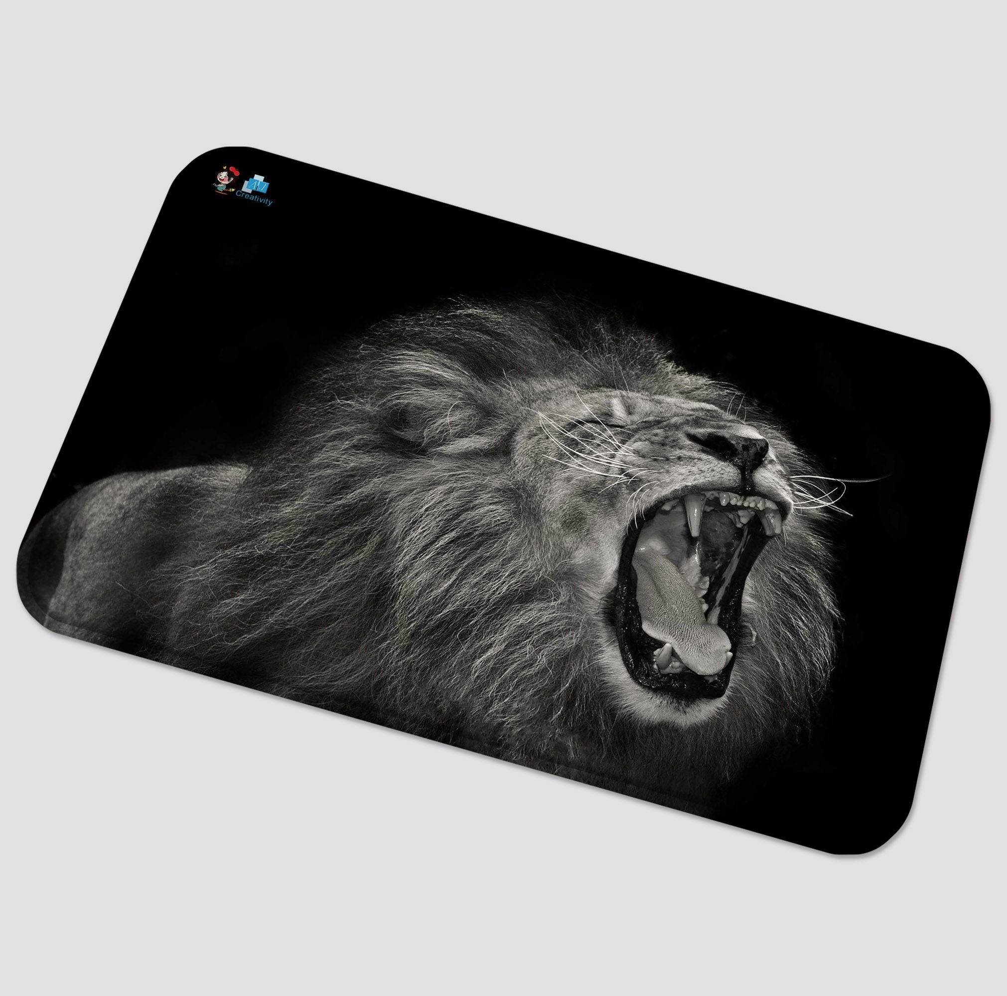 3D Yawning Lion 112 Non Slip Rug Mat Mat AJ Creativity Home 