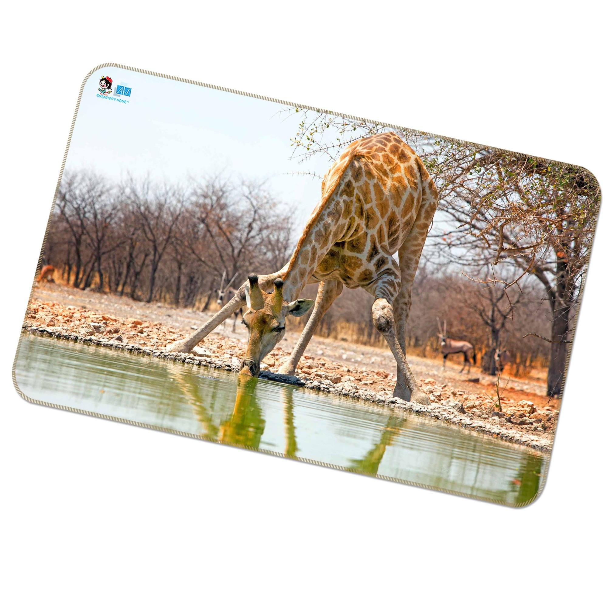 3D Giraffe Drinking Water 272 Non Slip Rug Mat Mat AJ Creativity Home 