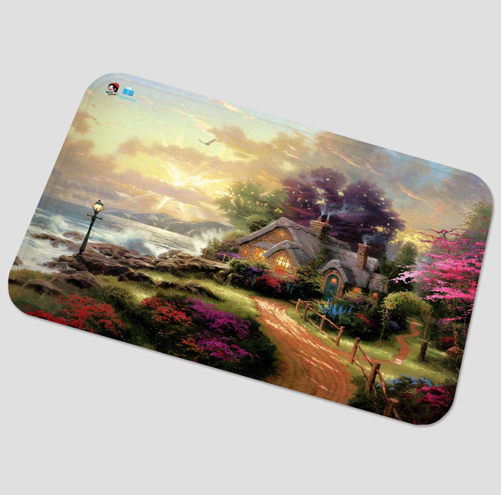 3D Seaside Cottage 11 Non Slip Rug Mat Mat AJ Creativity Home 