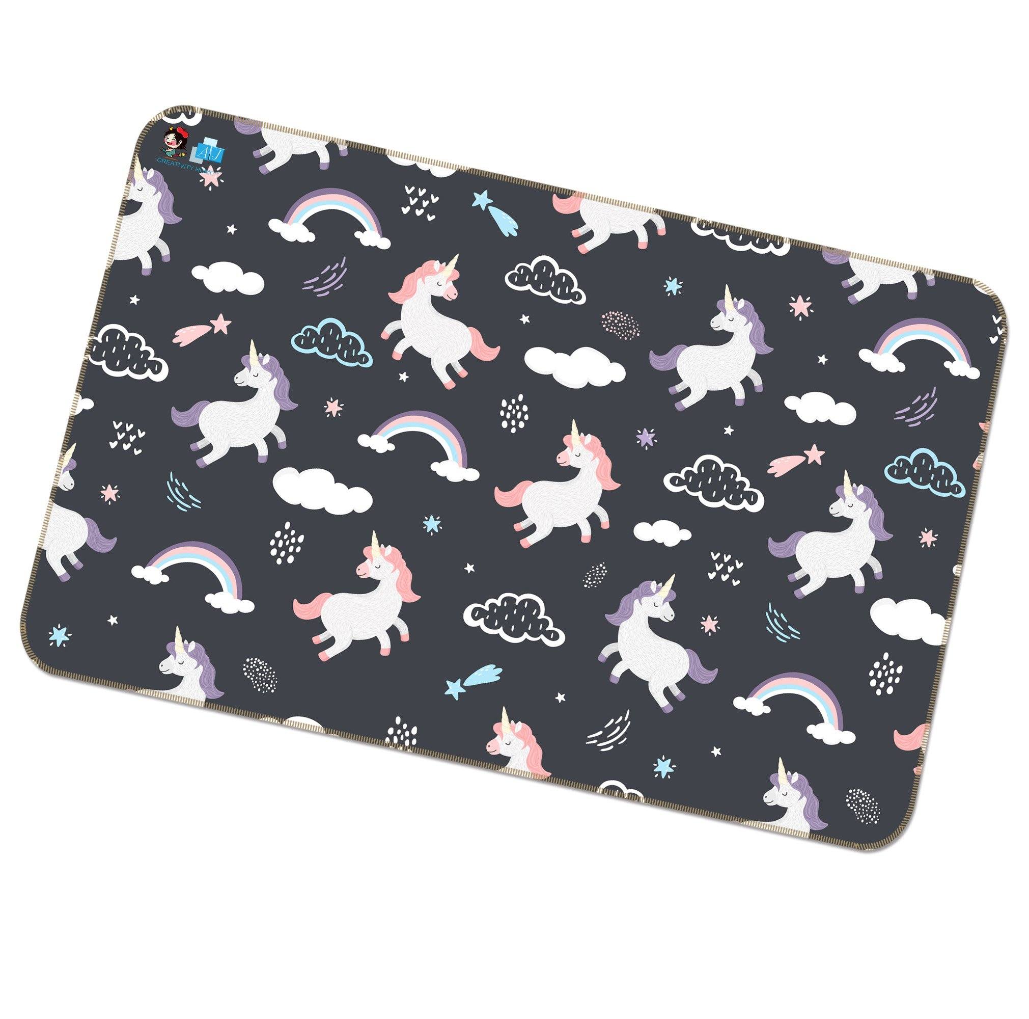 3D Rainbow Unicorn 125 Non Slip Rug Mat Mat AJ Creativity Home 