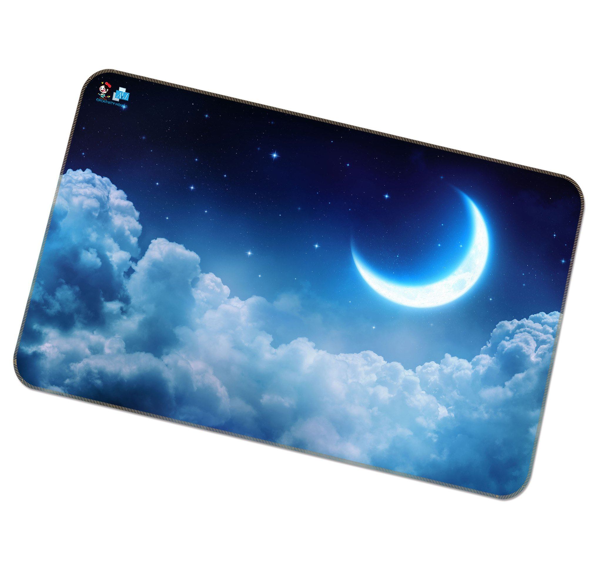 3D Bright Curved Moon 136 Non Slip Rug Mat Mat AJ Creativity Home 