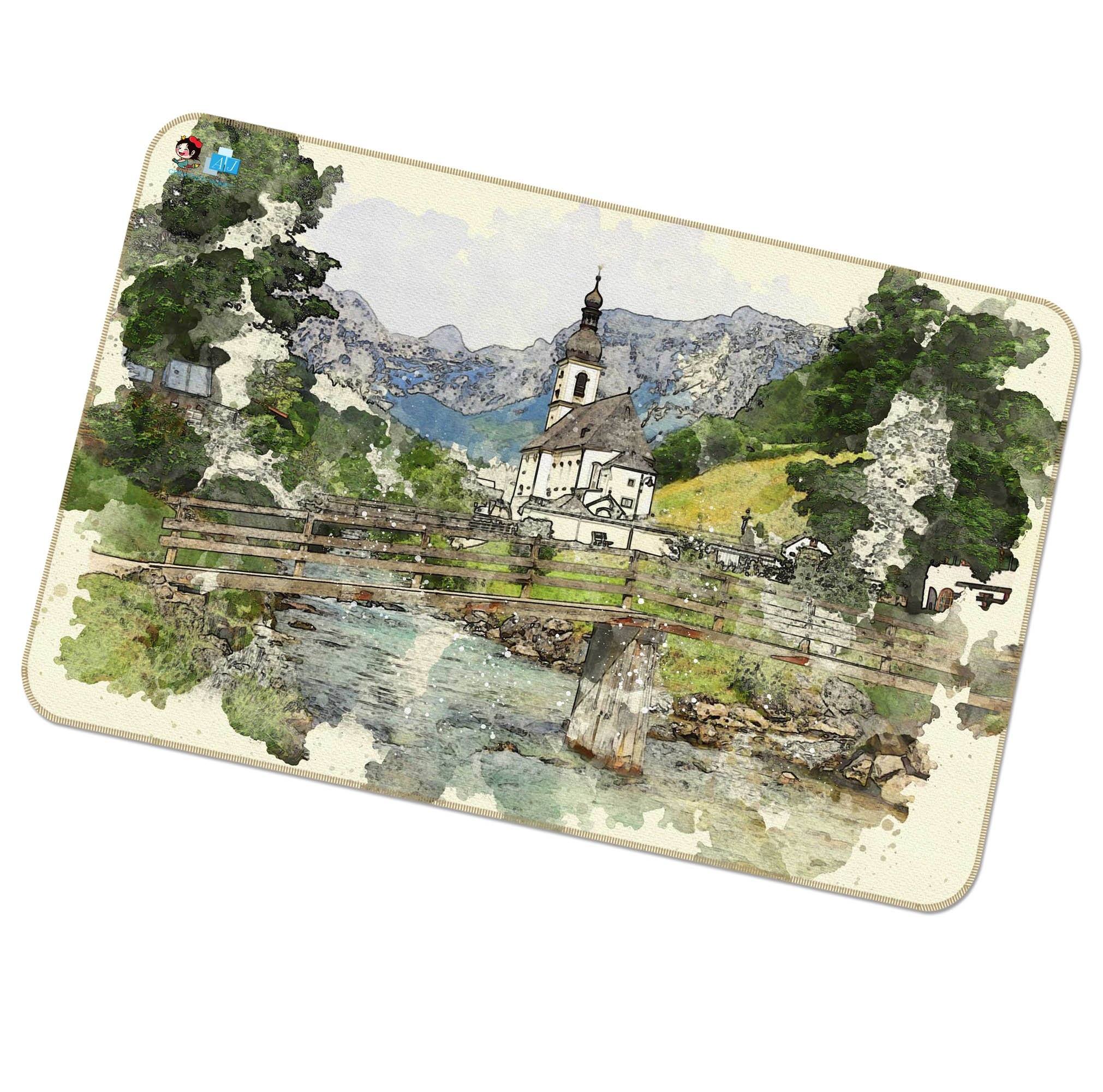 3D Painting Village 059 Non Slip Rug Mat Mat AJ Creativity Home 