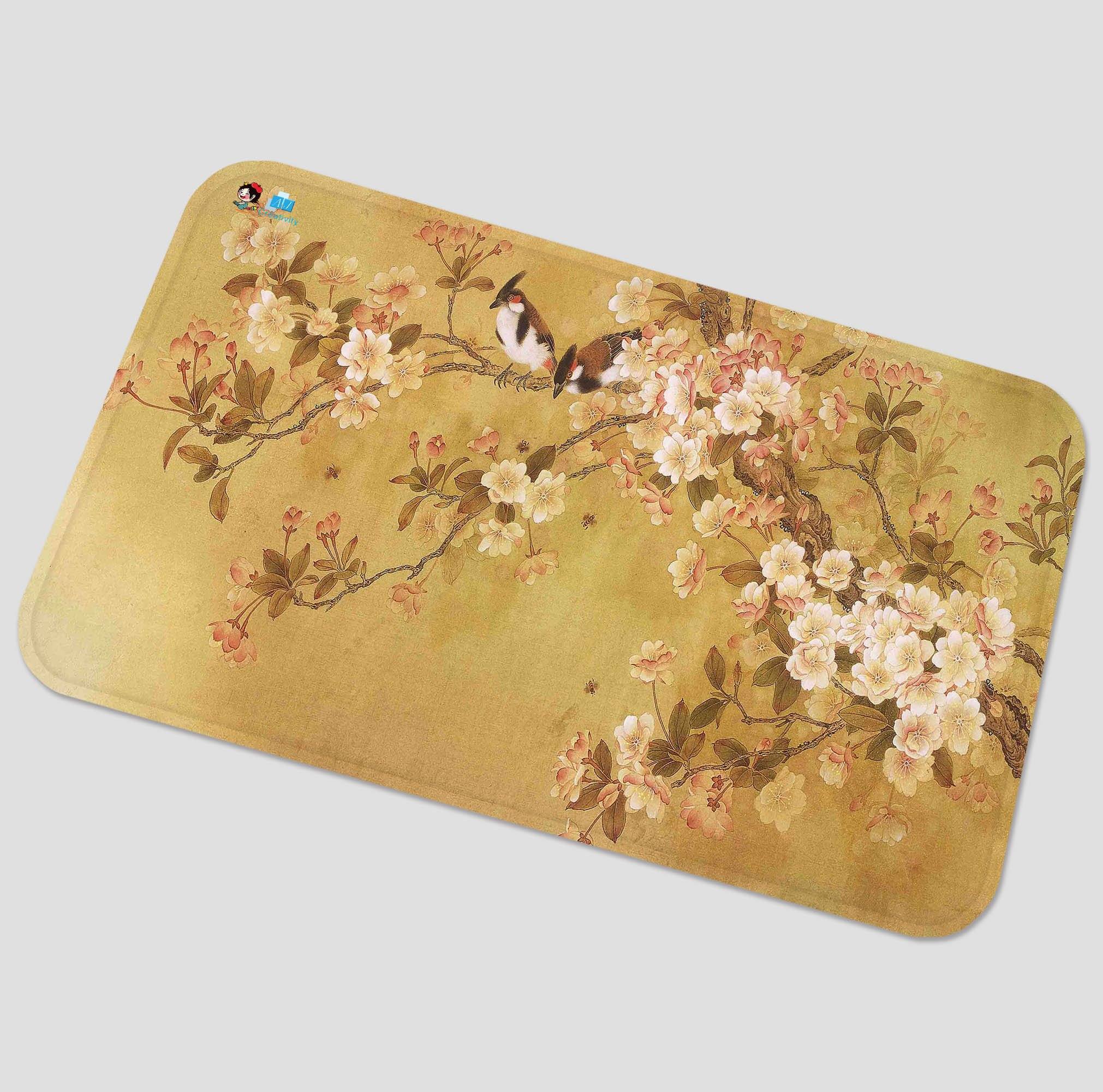 3D Flowers Tree Birds 44 Non Slip Rug Mat Mat AJ Creativity Home 