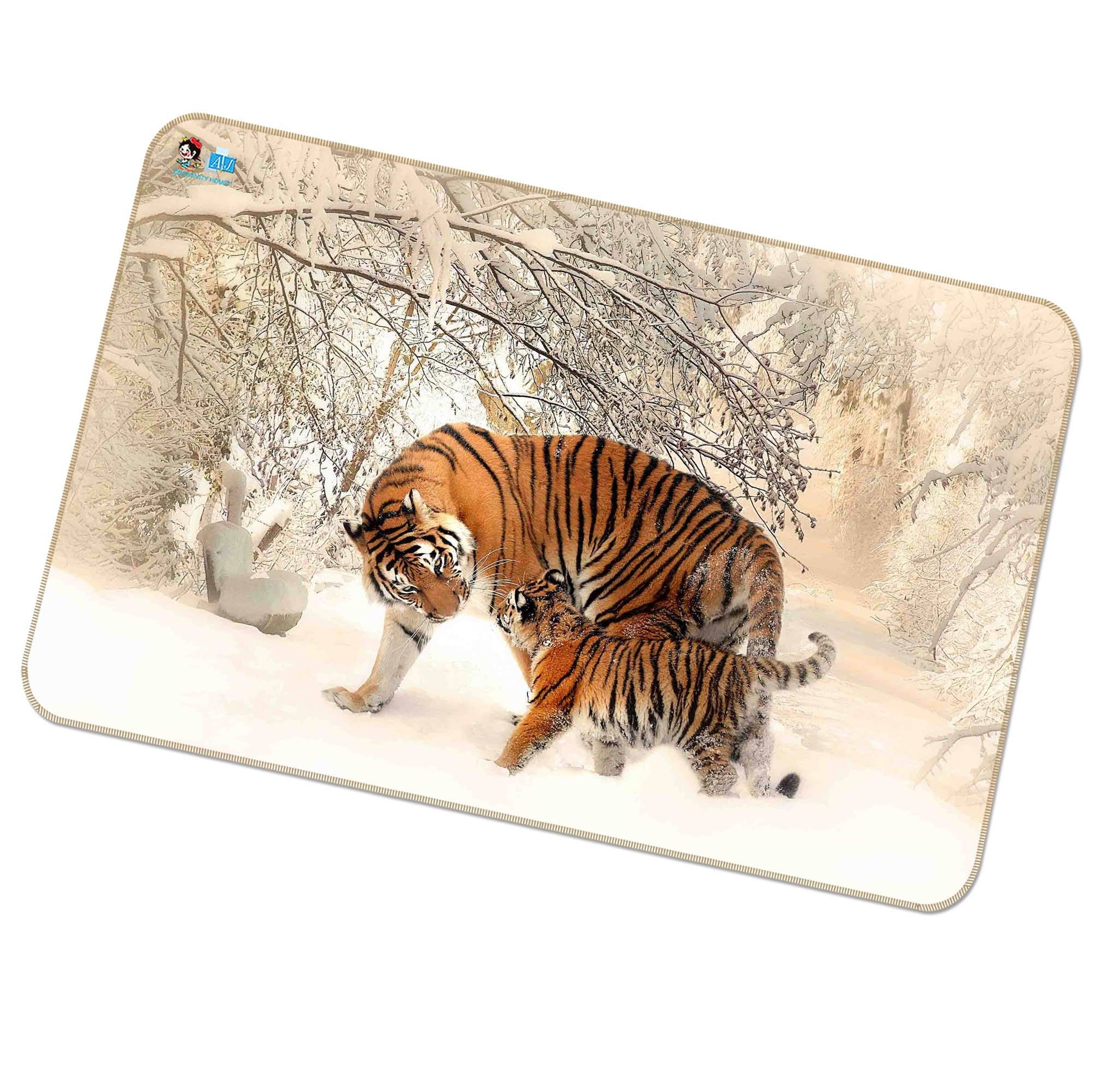 3D Snow Field Lovely Tigers 284 Non Slip Rug Mat Mat AJ Creativity Home 