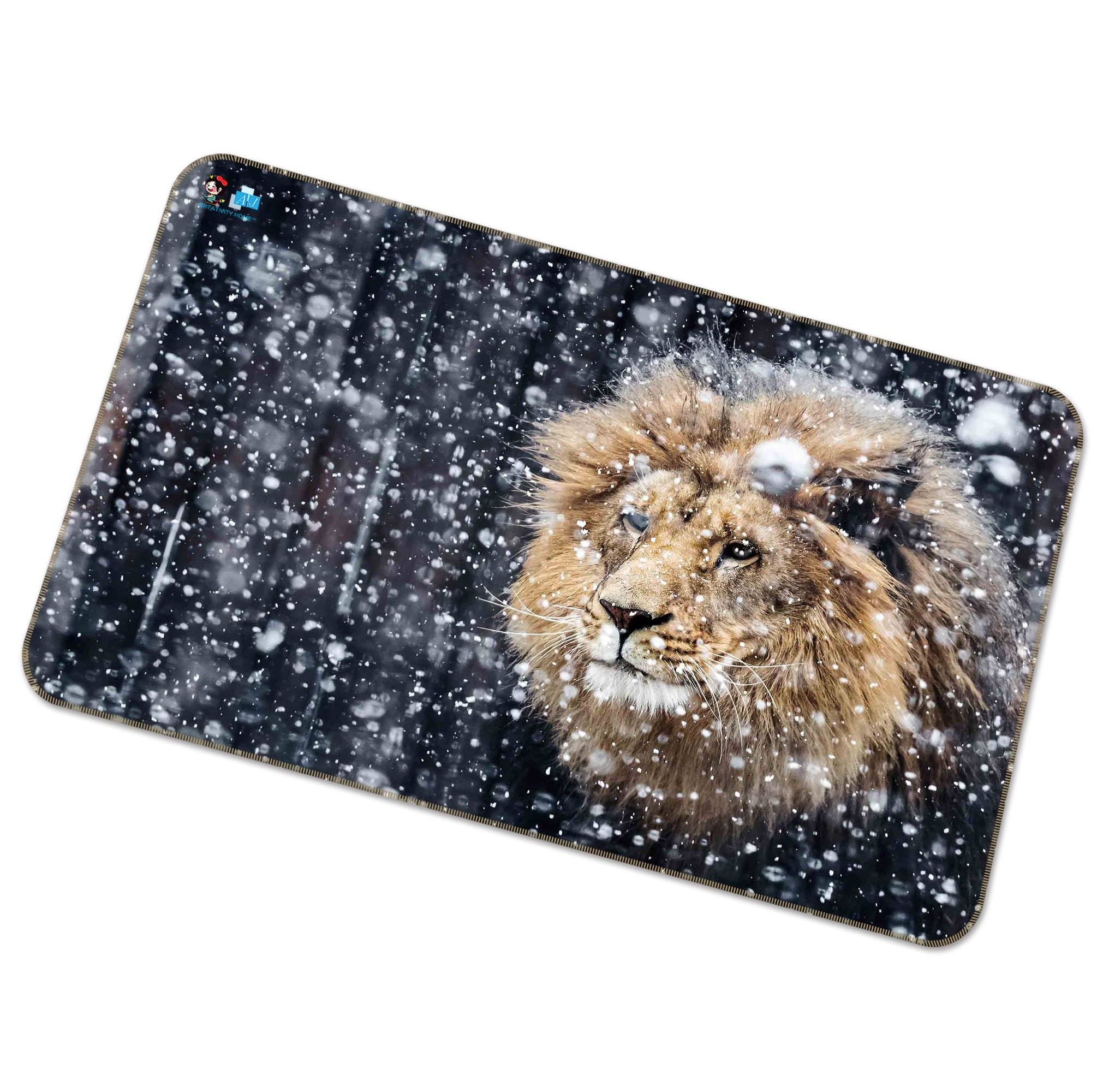 3D Snow Lion 276 Non Slip Rug Mat Mat AJ Creativity Home 