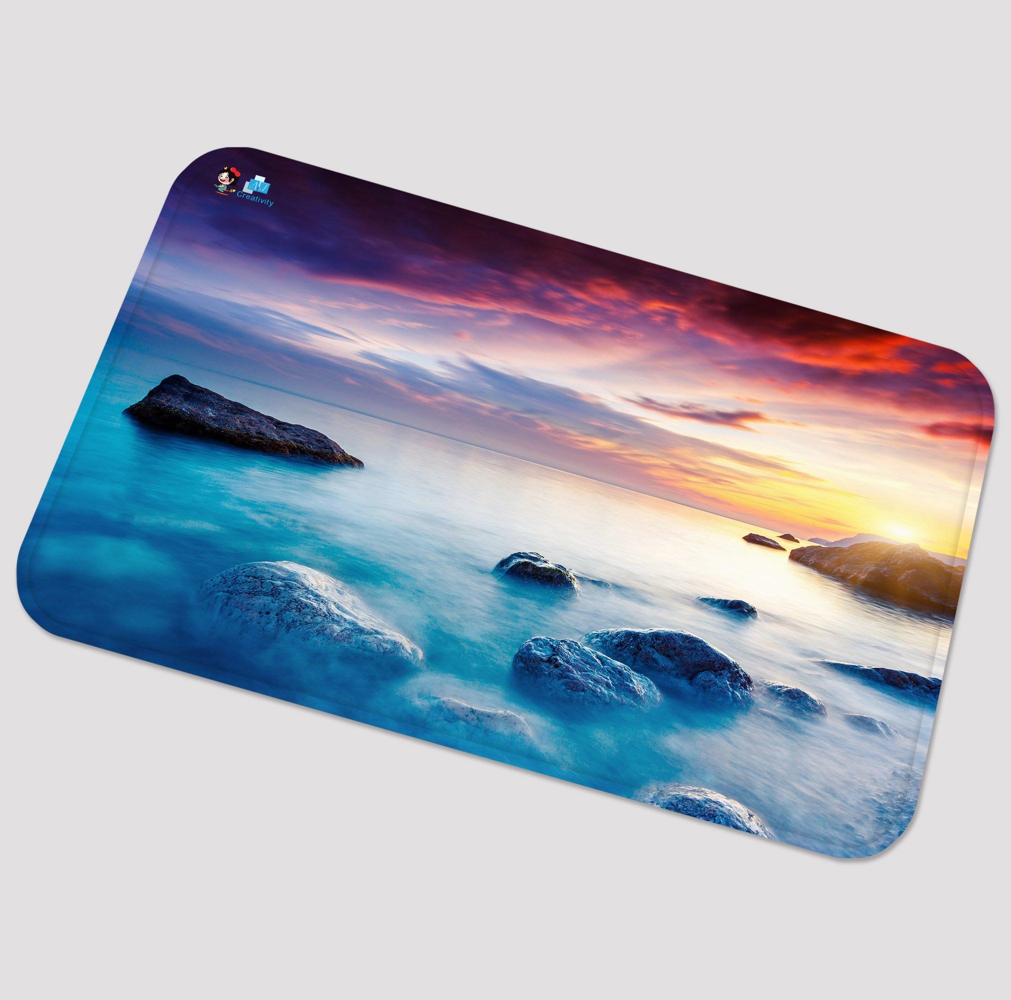 3D Sea Sunset Rosy Sky 118 Non Slip Rug Mat Mat AJ Creativity Home 