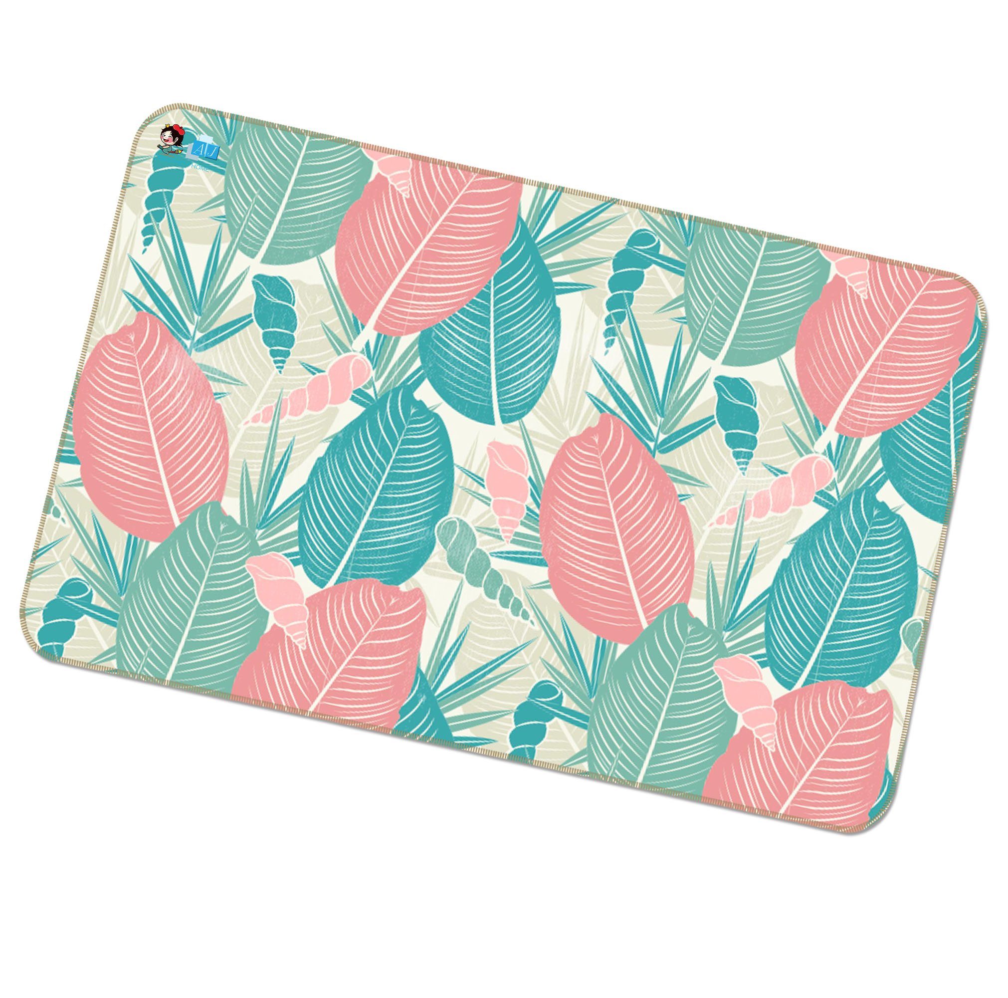 3D Powder Leaf 010 Non Slip Rug Mat Mat AJ Creativity Home 