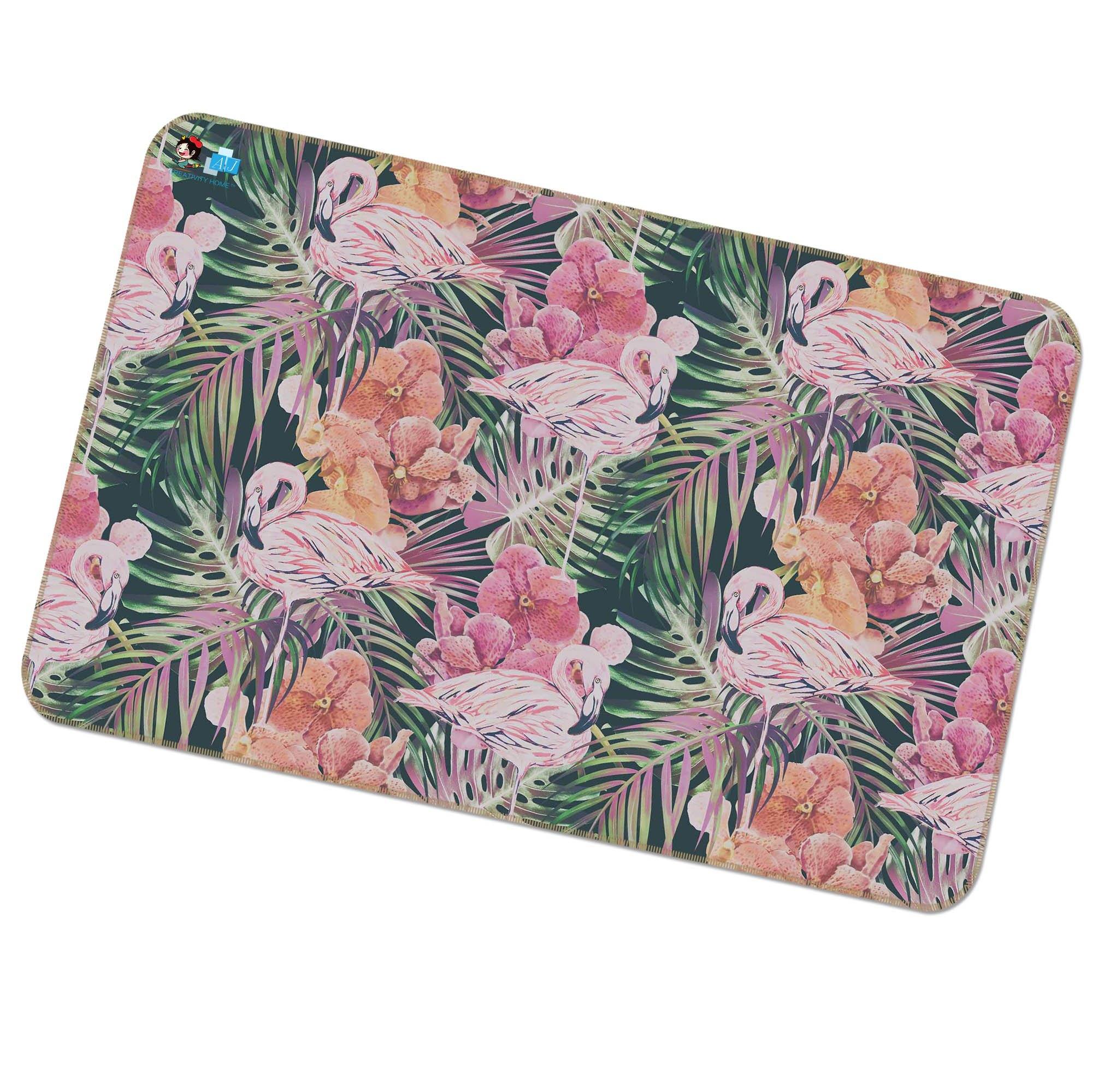 3D Flamingo Flower 082 Non Slip Rug Mat Mat AJ Creativity Home 