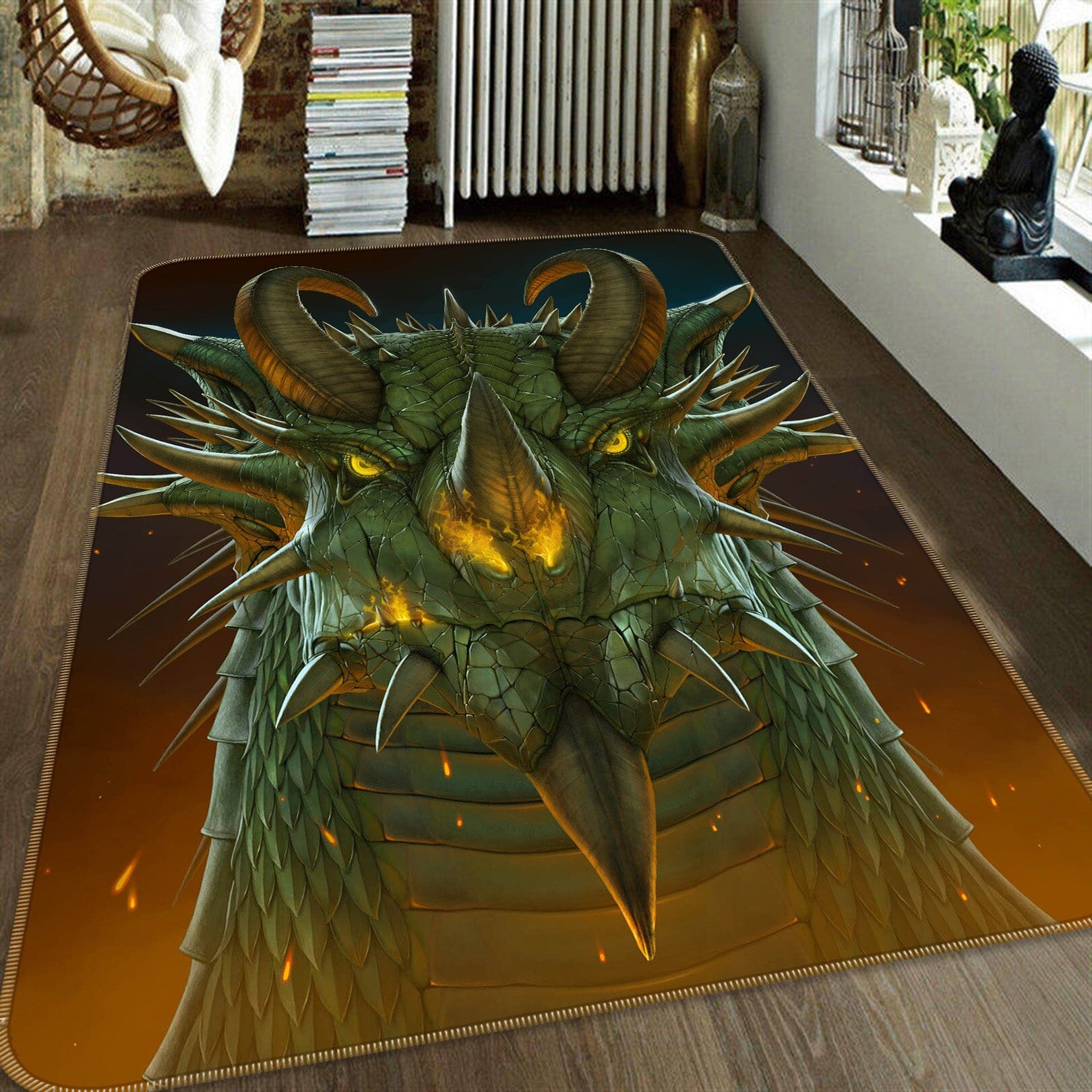 3D Dragon Portrait 1033 Vincent Hie Rug Non Slip Rug Mat Mat AJ Creativity Home 