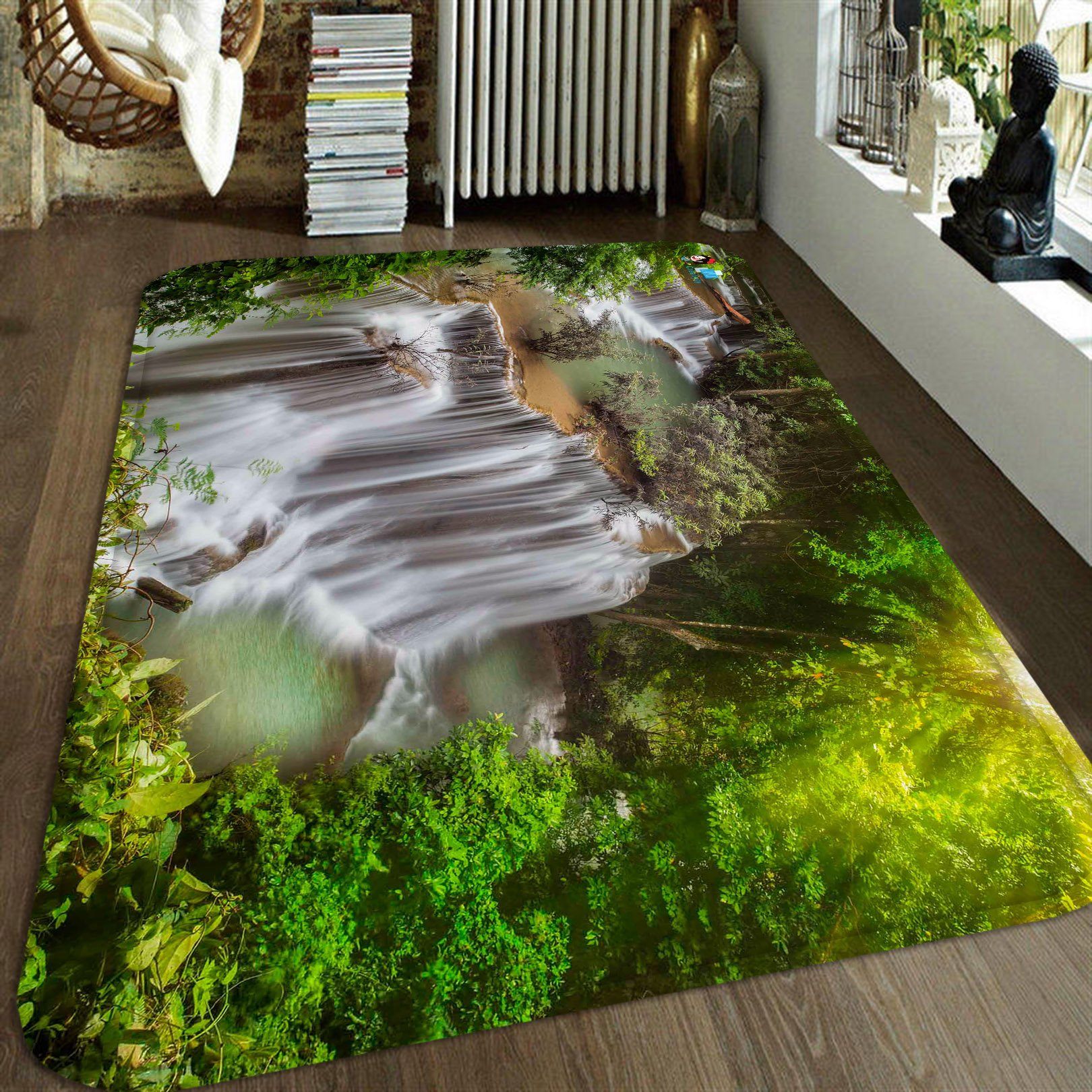 3D River Waterfalls 22 Non Slip Rug Mat Mat AJ Creativity Home 