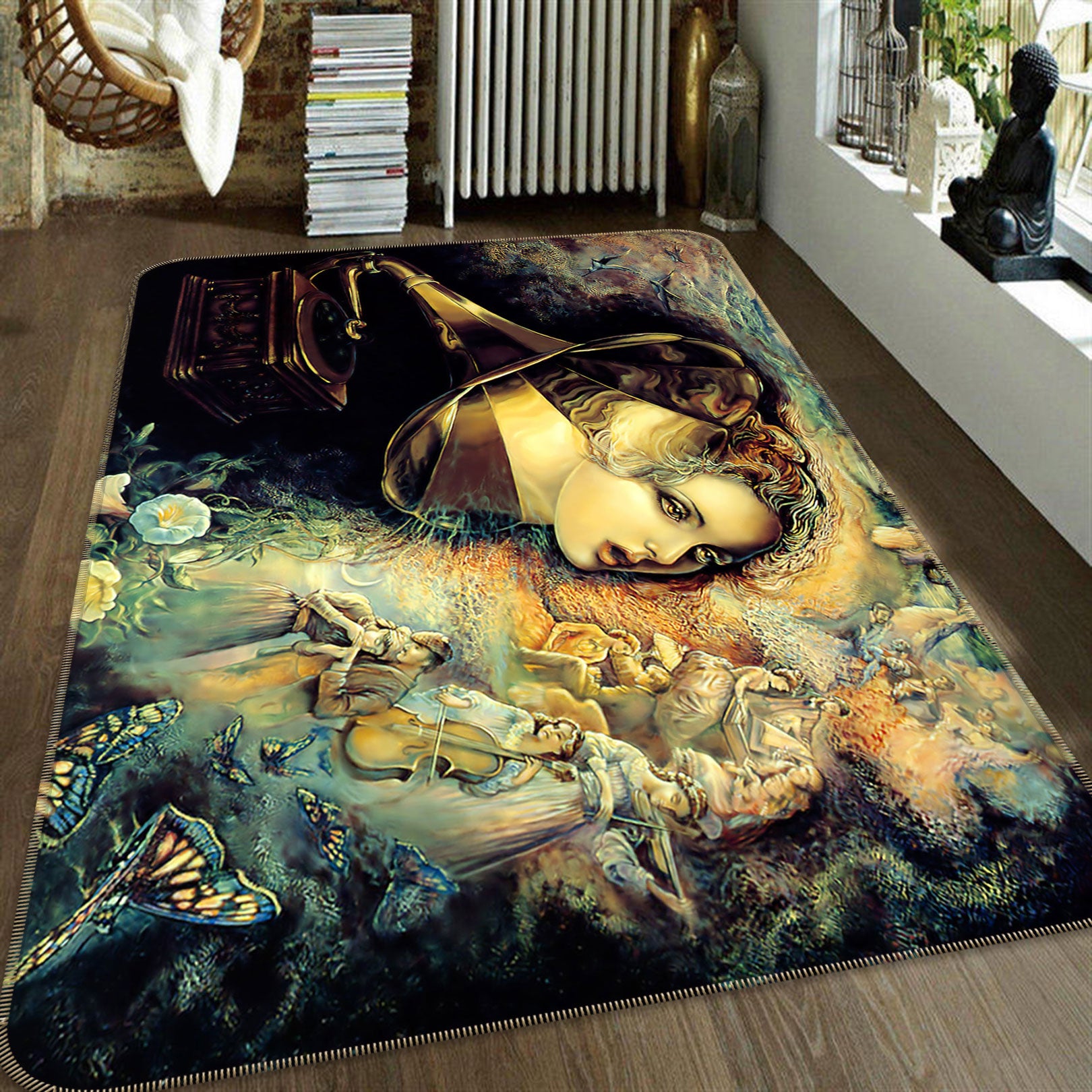 3D Record Player 76042 Non Slip Rug Mat