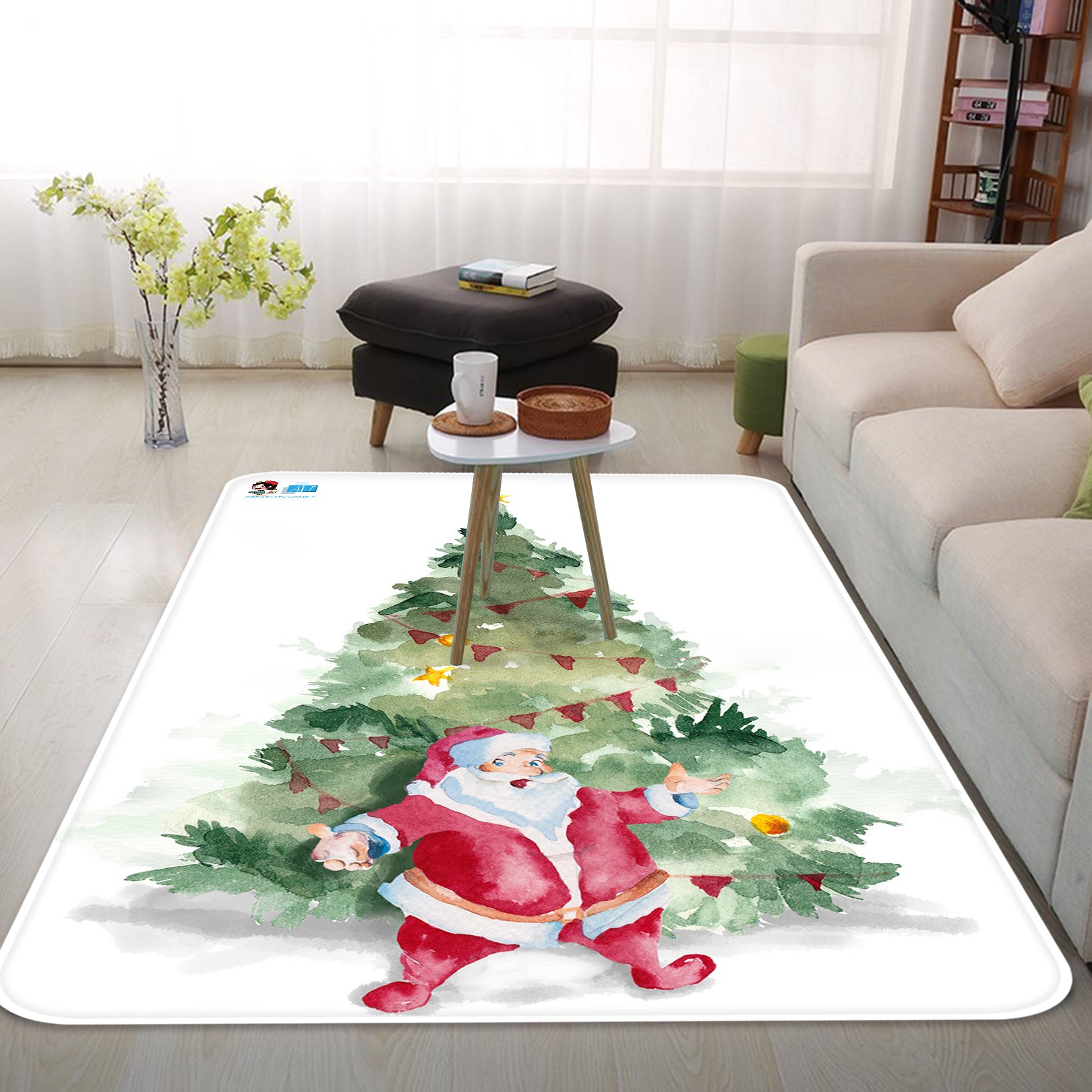 3D Santa Tree 65214 Christmas Non Slip Rug Mat Xmas
