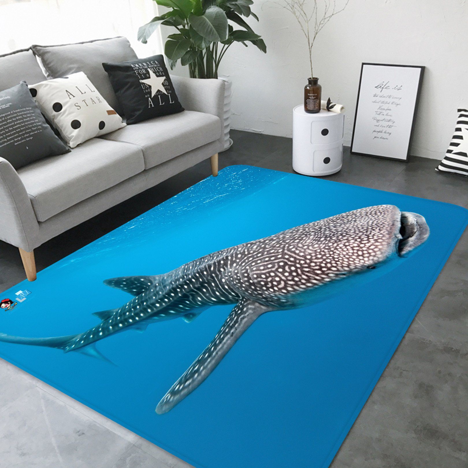3D Shark 1987 Non Slip Rug Mat Mat AJ Creativity Home 