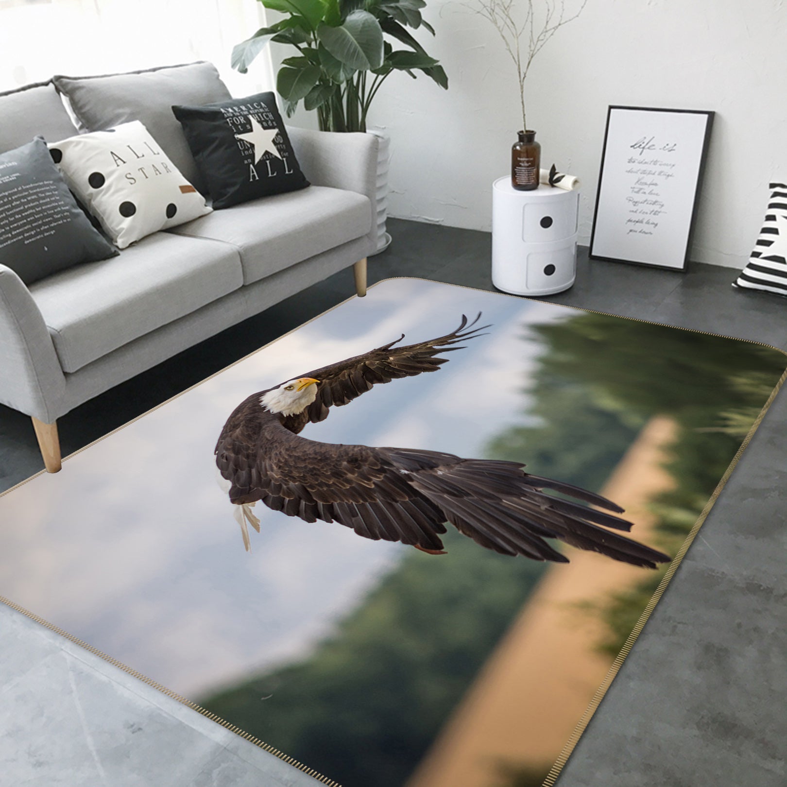 3D Flying Eagle 82070 Animal Non Slip Rug Mat