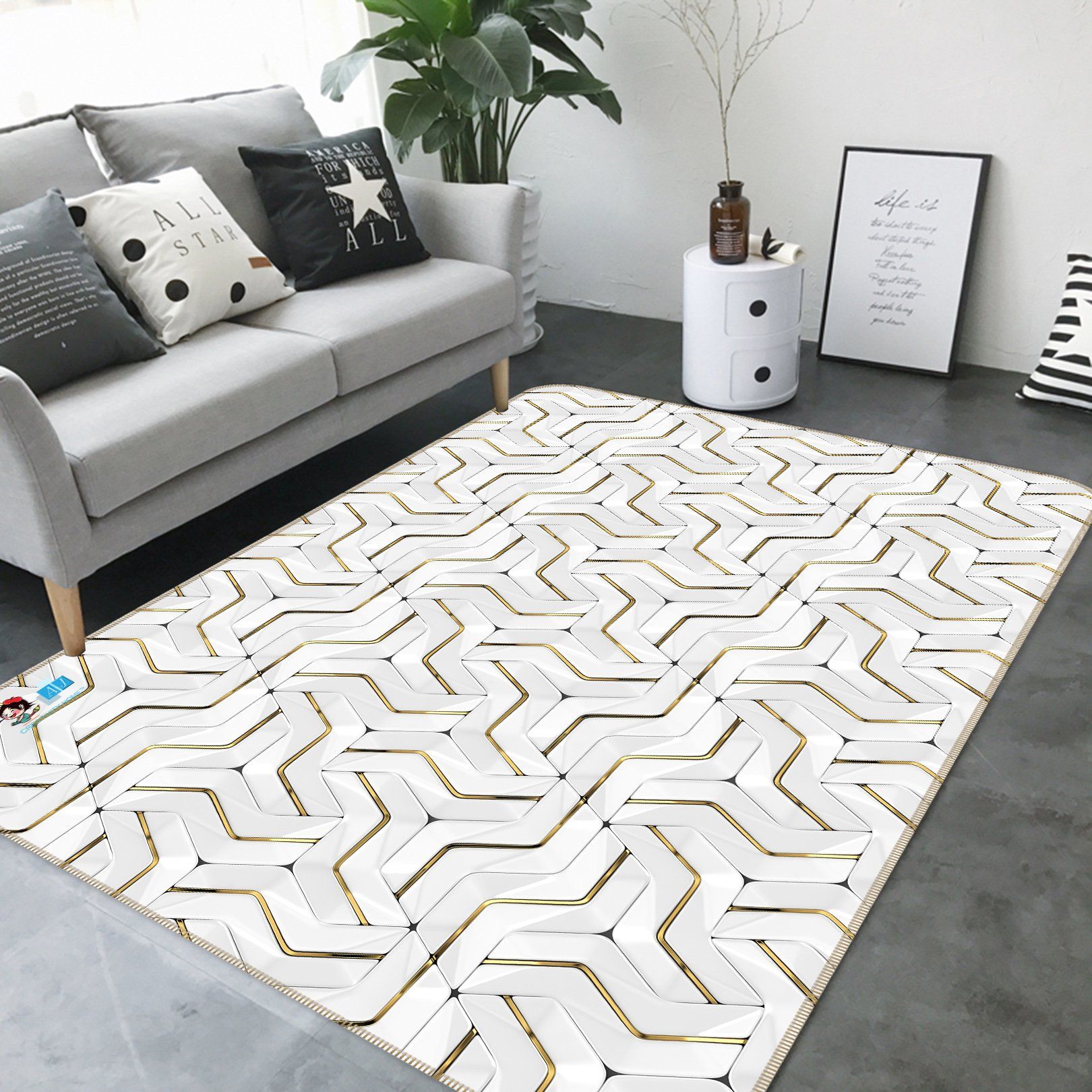 3D Line Drawing 329 Non Slip Rug Mat Mat AJ Creativity Home 