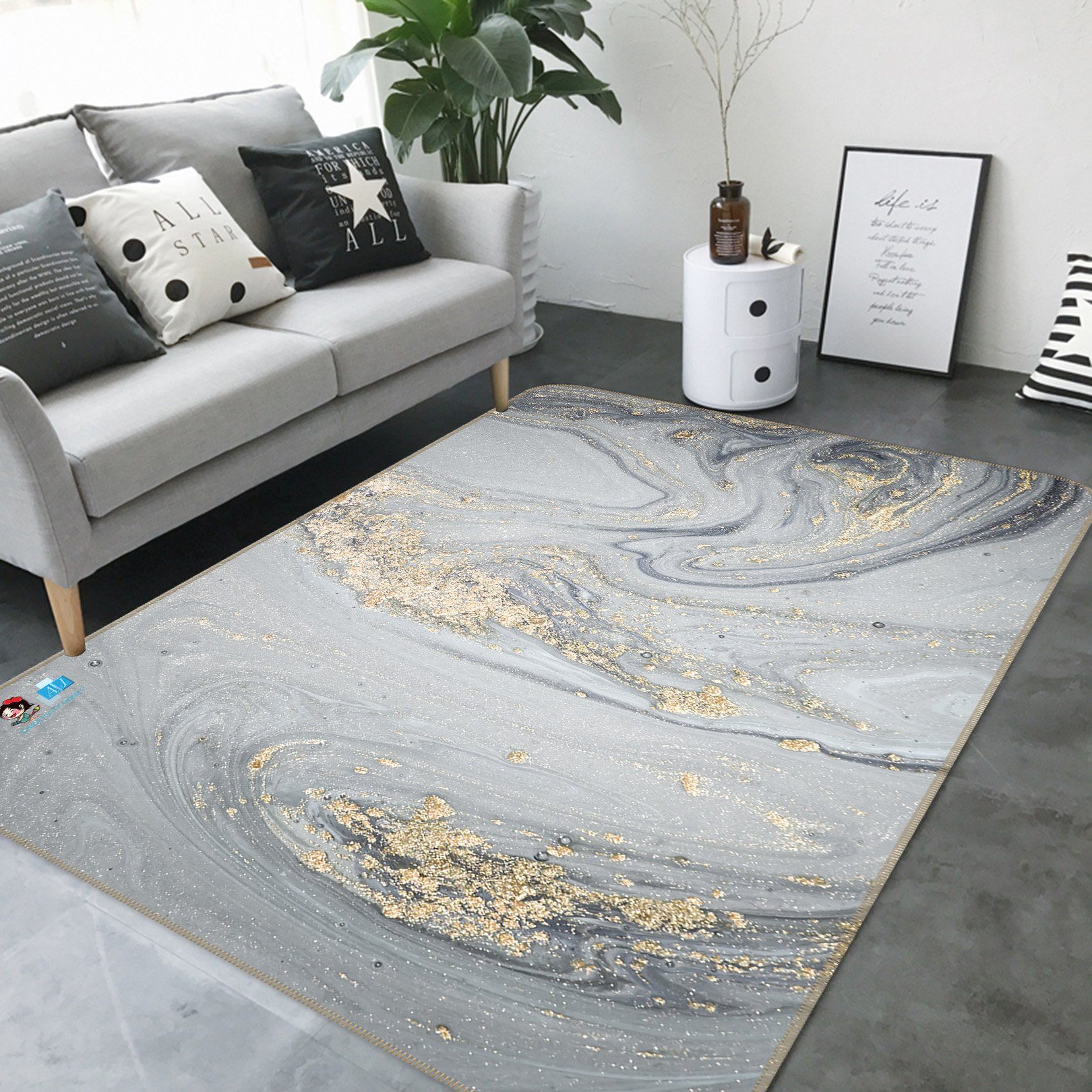 3D Marble 5216 Non Slip Rug Mat Mat AJ Creativity Home 