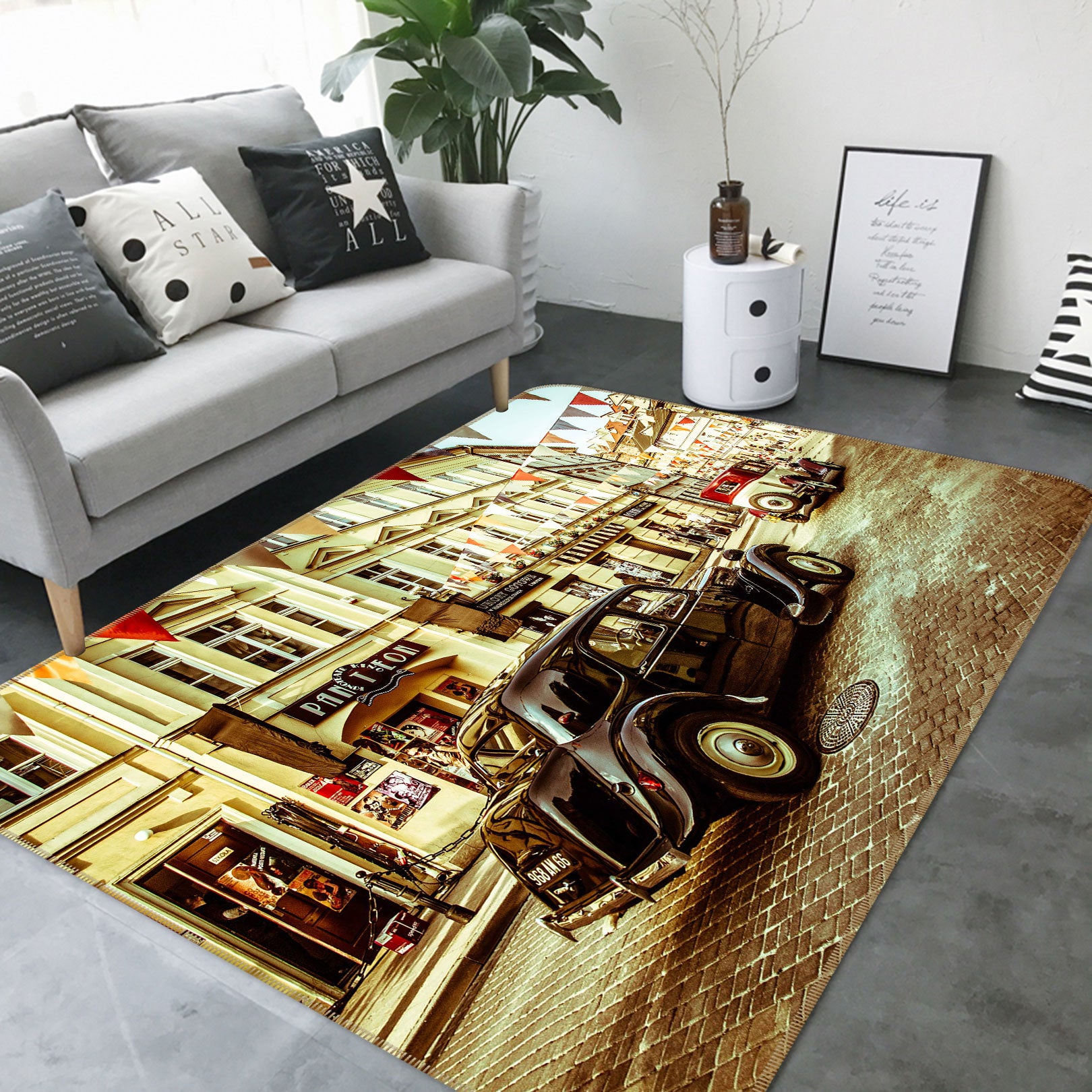 3D Street Vehicle Building 68005 Vehicle Non Slip Rug Mat