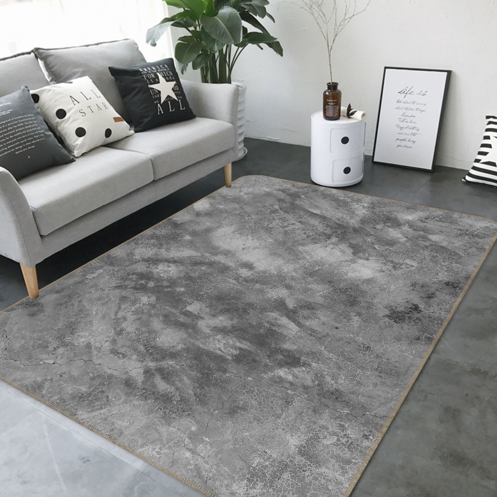 3D Gray 31040 Non Slip Rug Mat