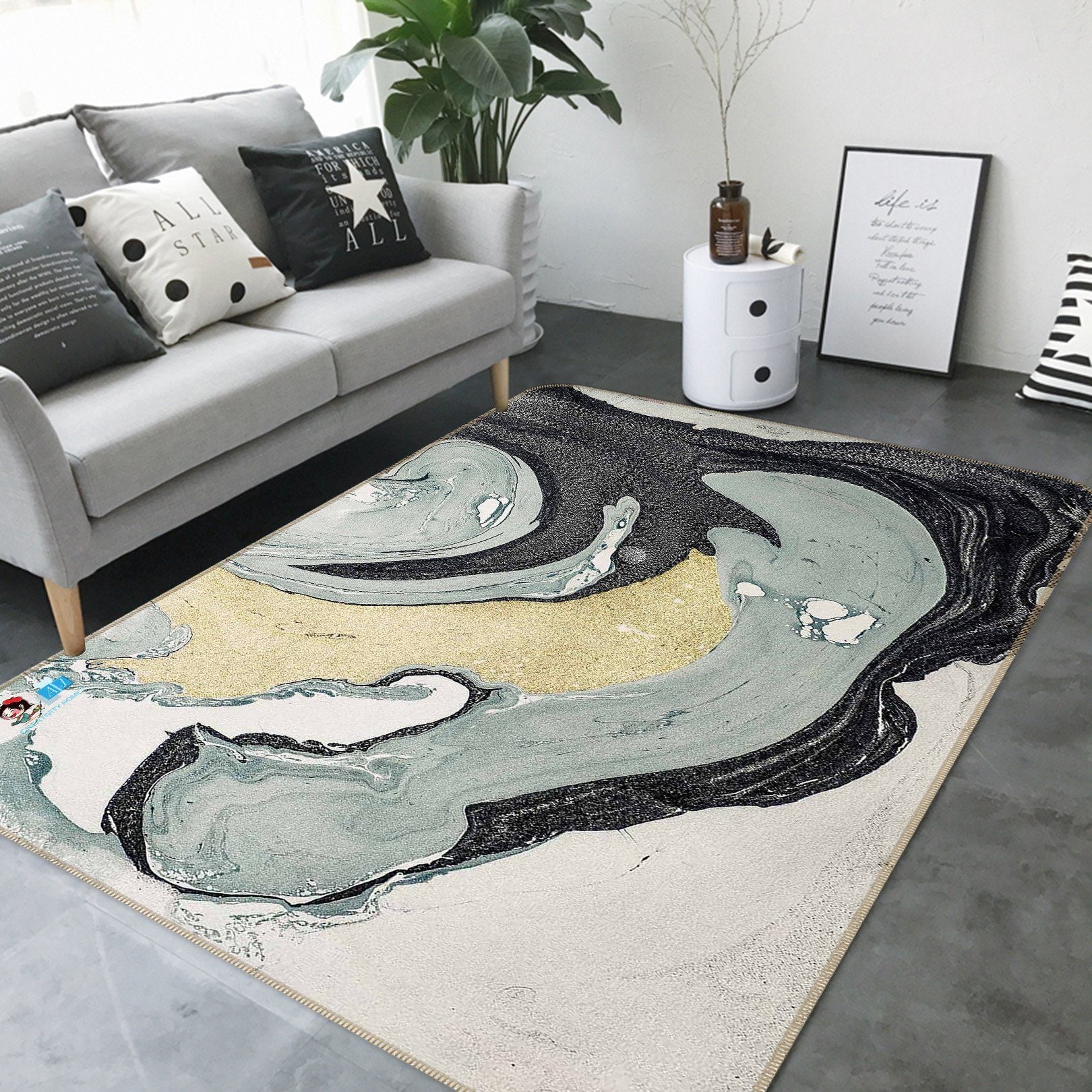 3D Yellow Green Texture 672 Non Slip Rug Mat Mat AJ Creativity Home 