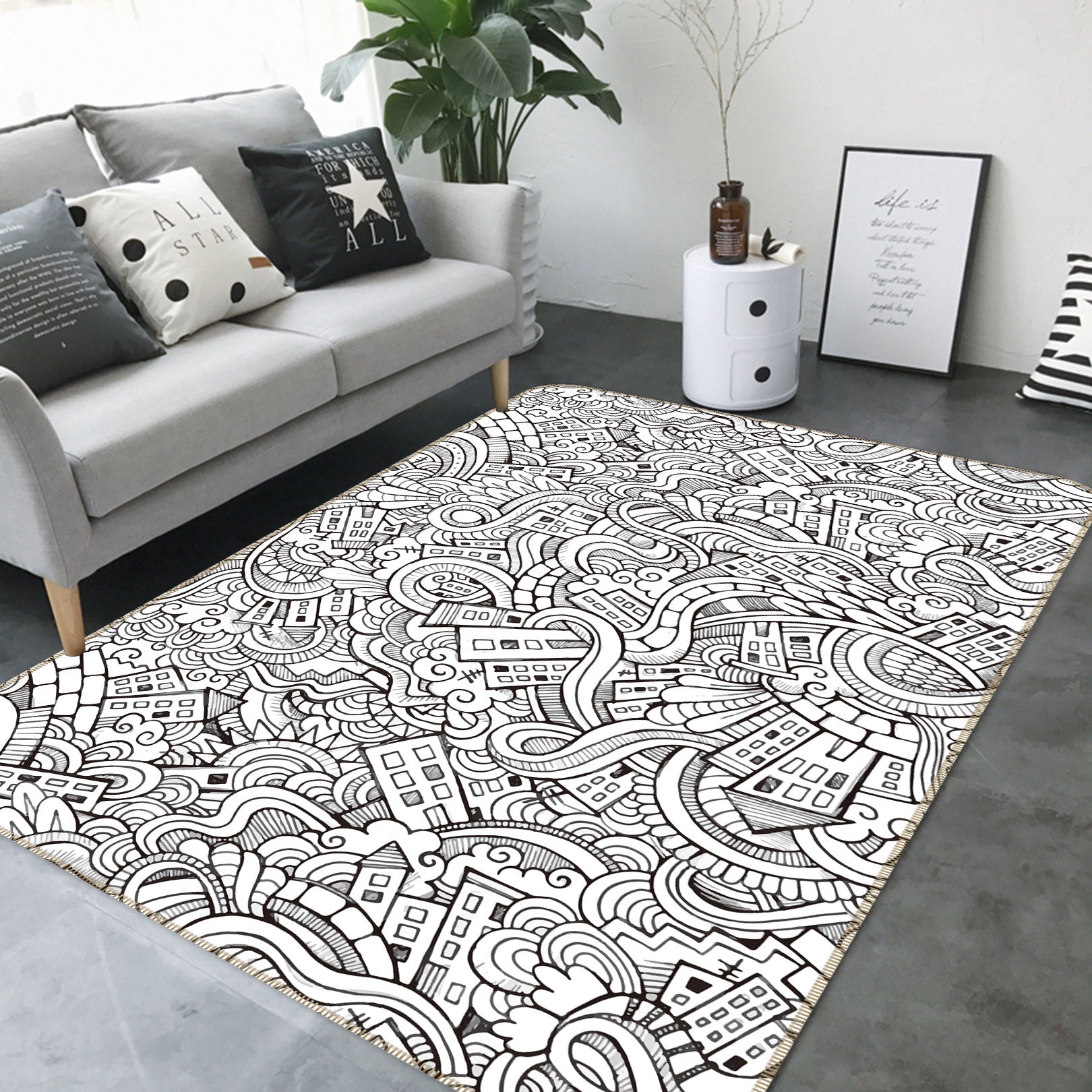 3D Pattern 35027 Non Slip Rug Mat